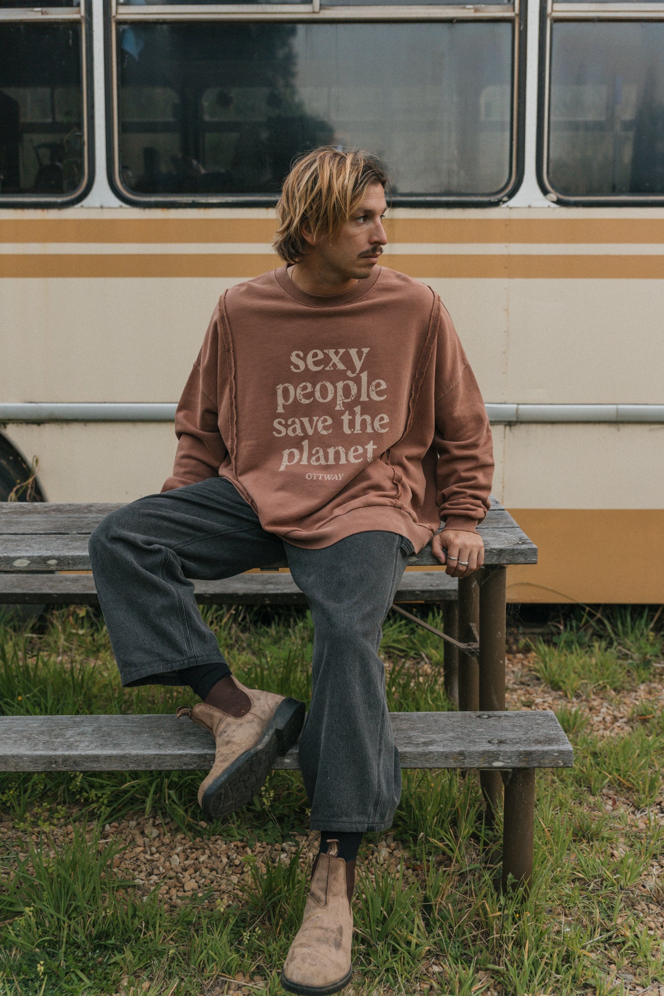 Sexy People Save The Planet Jumper - Rust