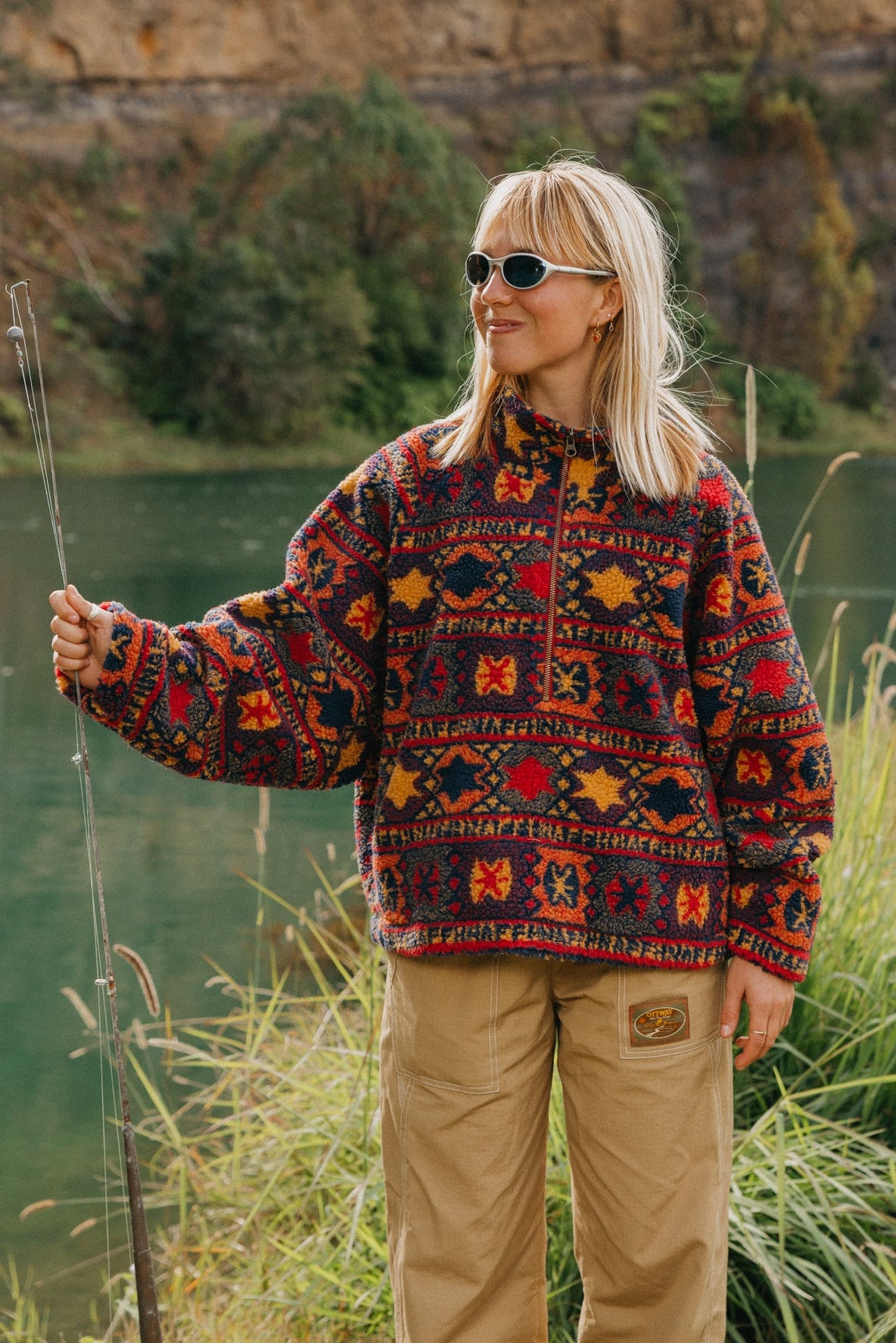 Canyon Sweater 1/2-Zip Unisex Retro Fleece