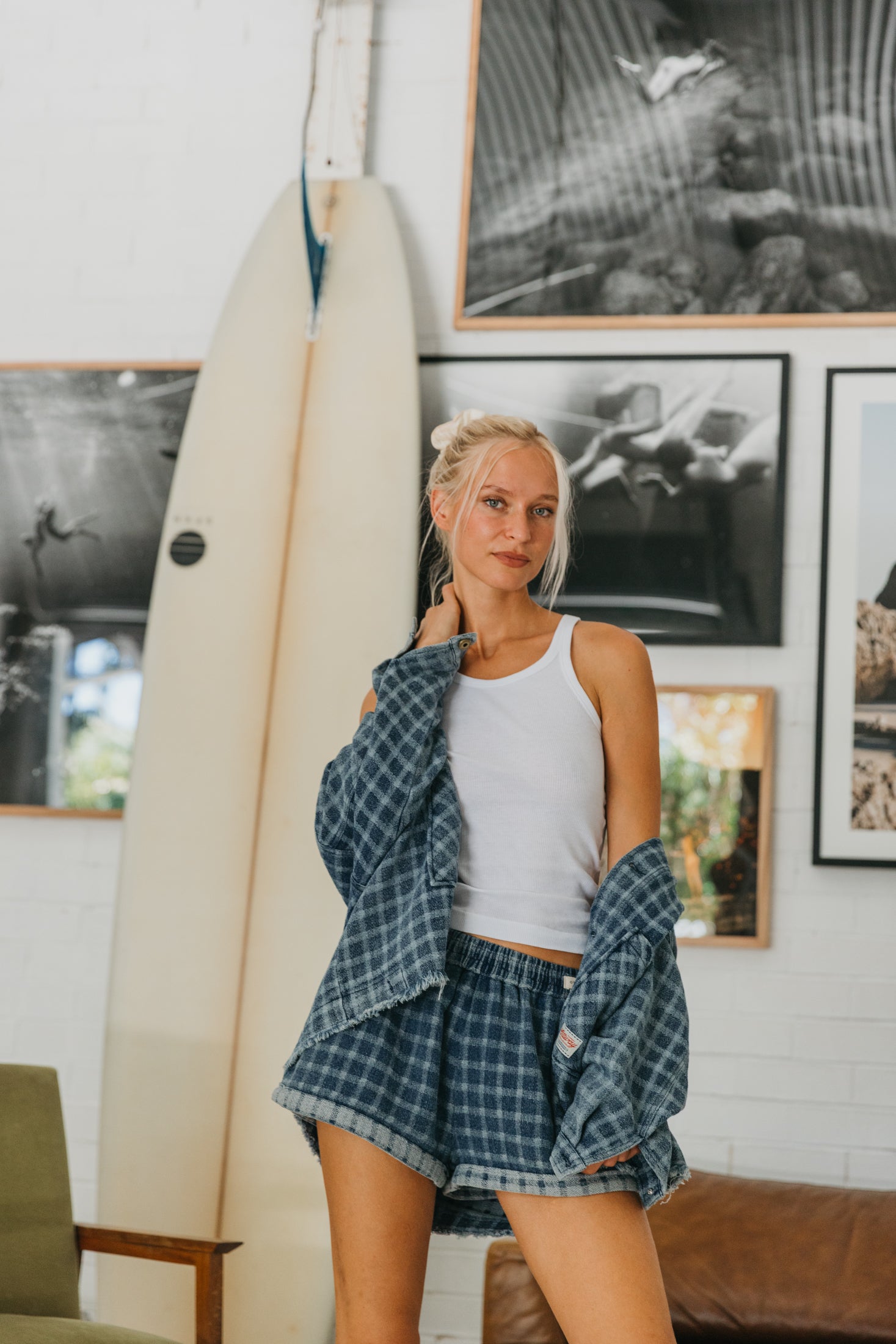 Weston Checked Unisex Denim Jacket