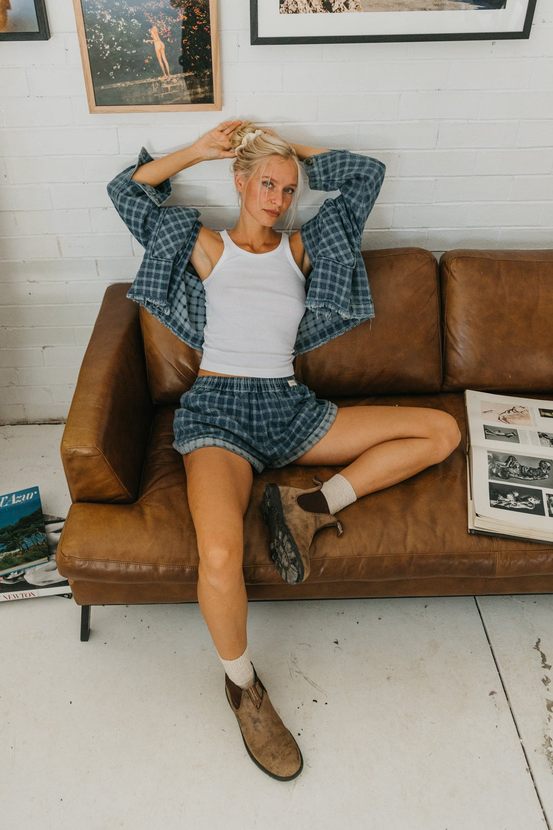 Weston Checked Unisex Denim Jacket