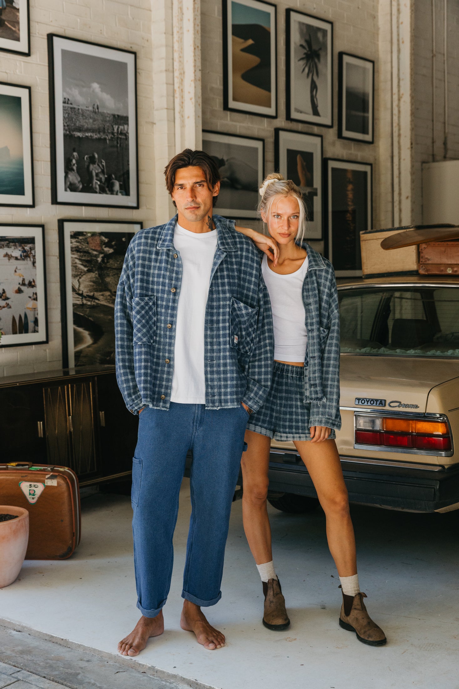 Weston Checked Unisex Denim Jacket