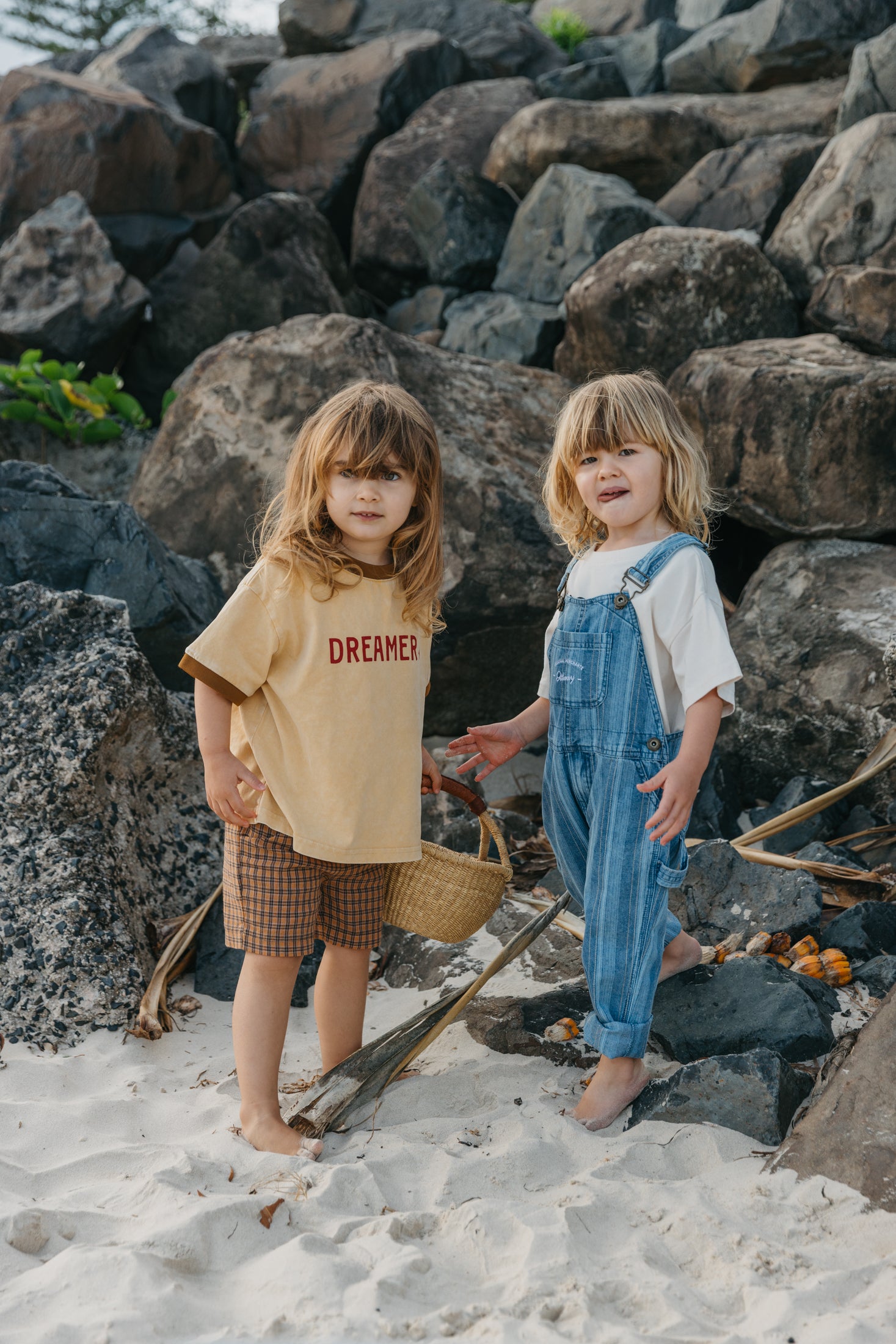 Nomad Brown Checked Shorts - Kids