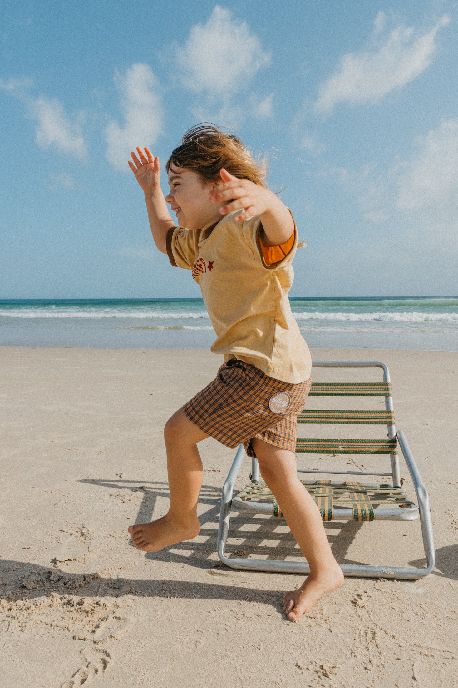 Nomad Brown Checked Shorts - Kids