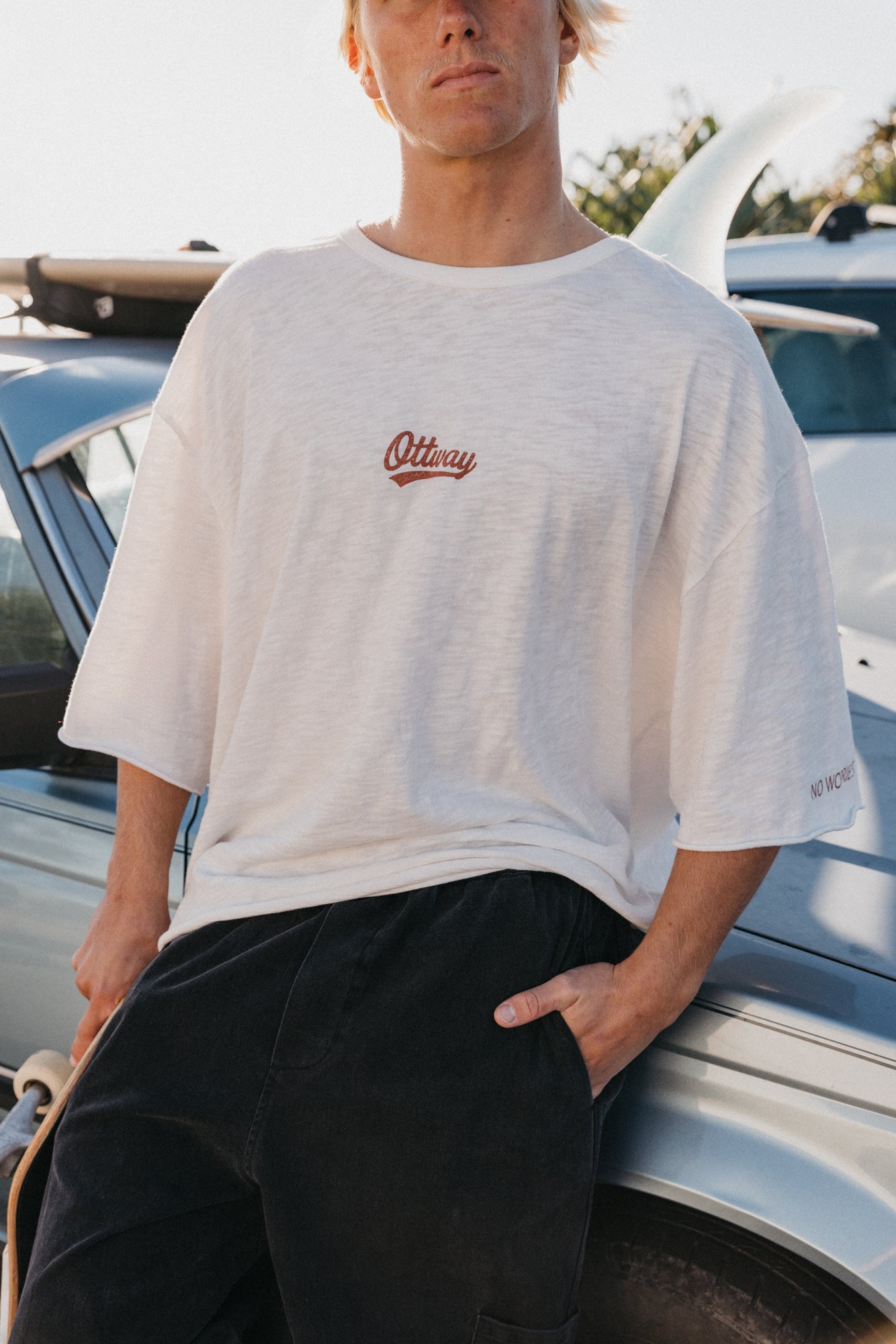 No Worries Oversized T-Shirt - White