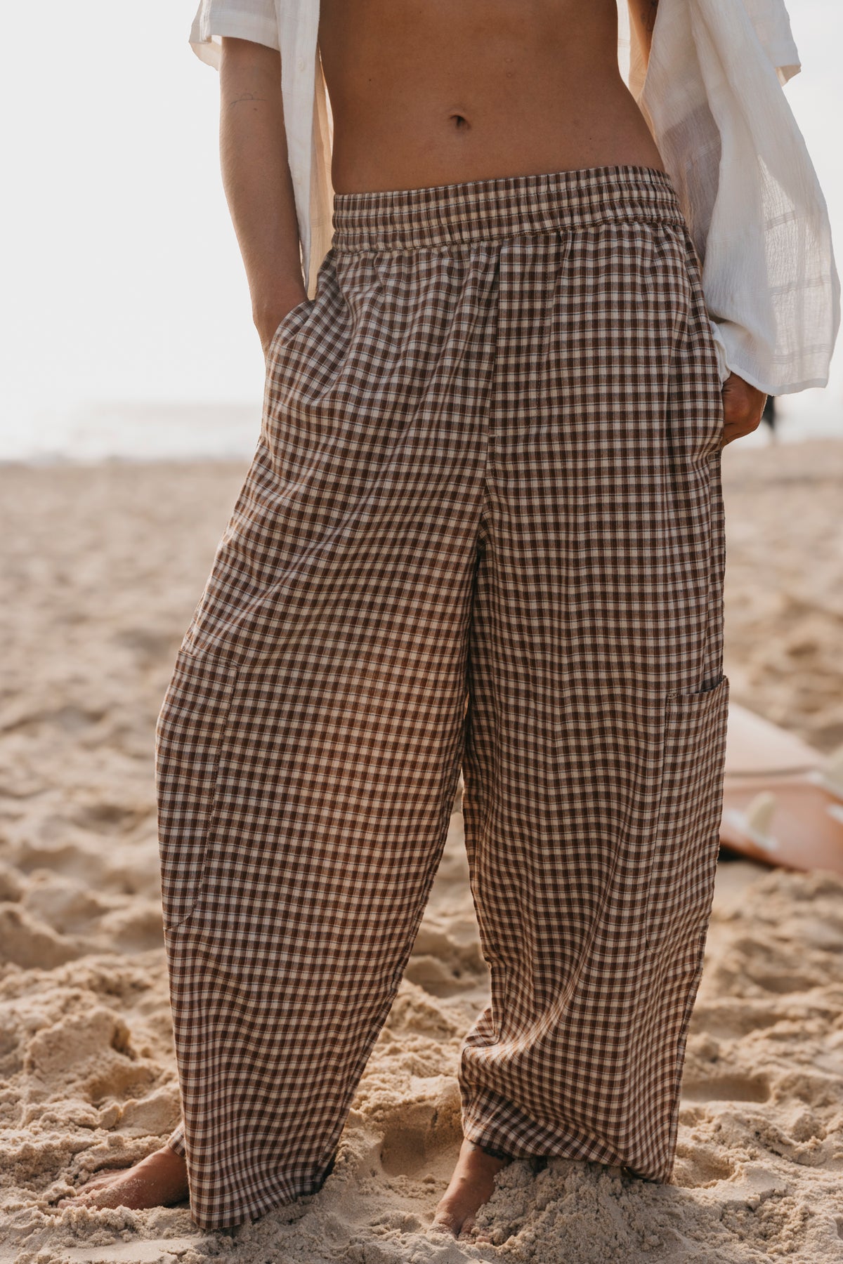 Chef Ottway Pants Unisex - Brown and Cream Plaid