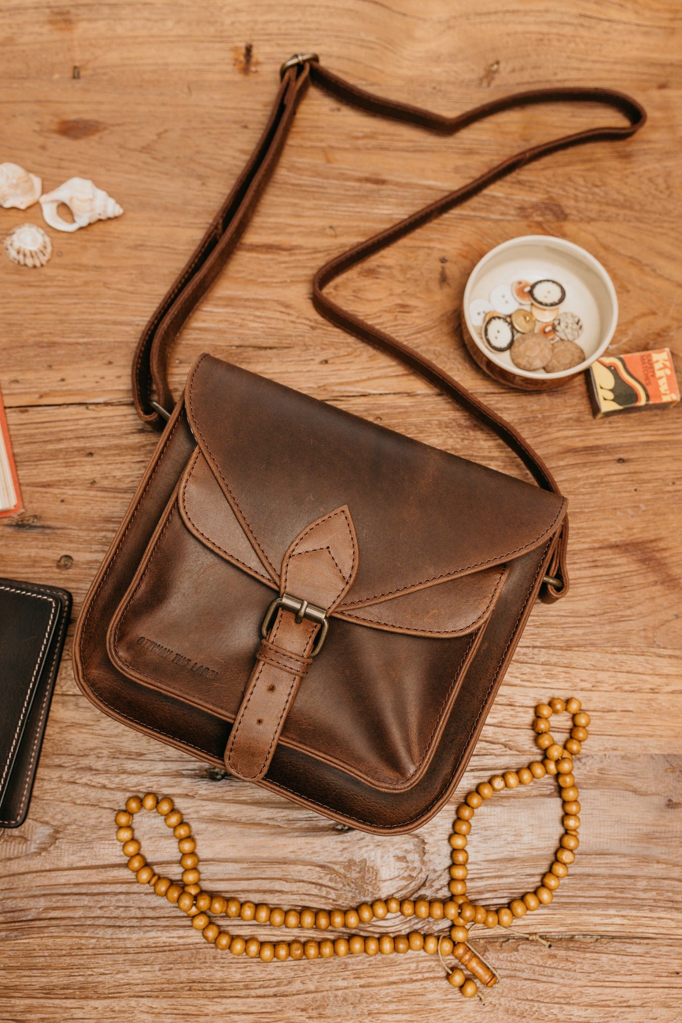 Handgefertigte Ledertasche für Reisende