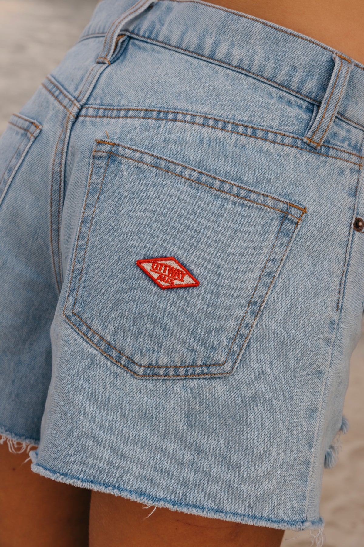Country Club High-Waist Denim Shorts