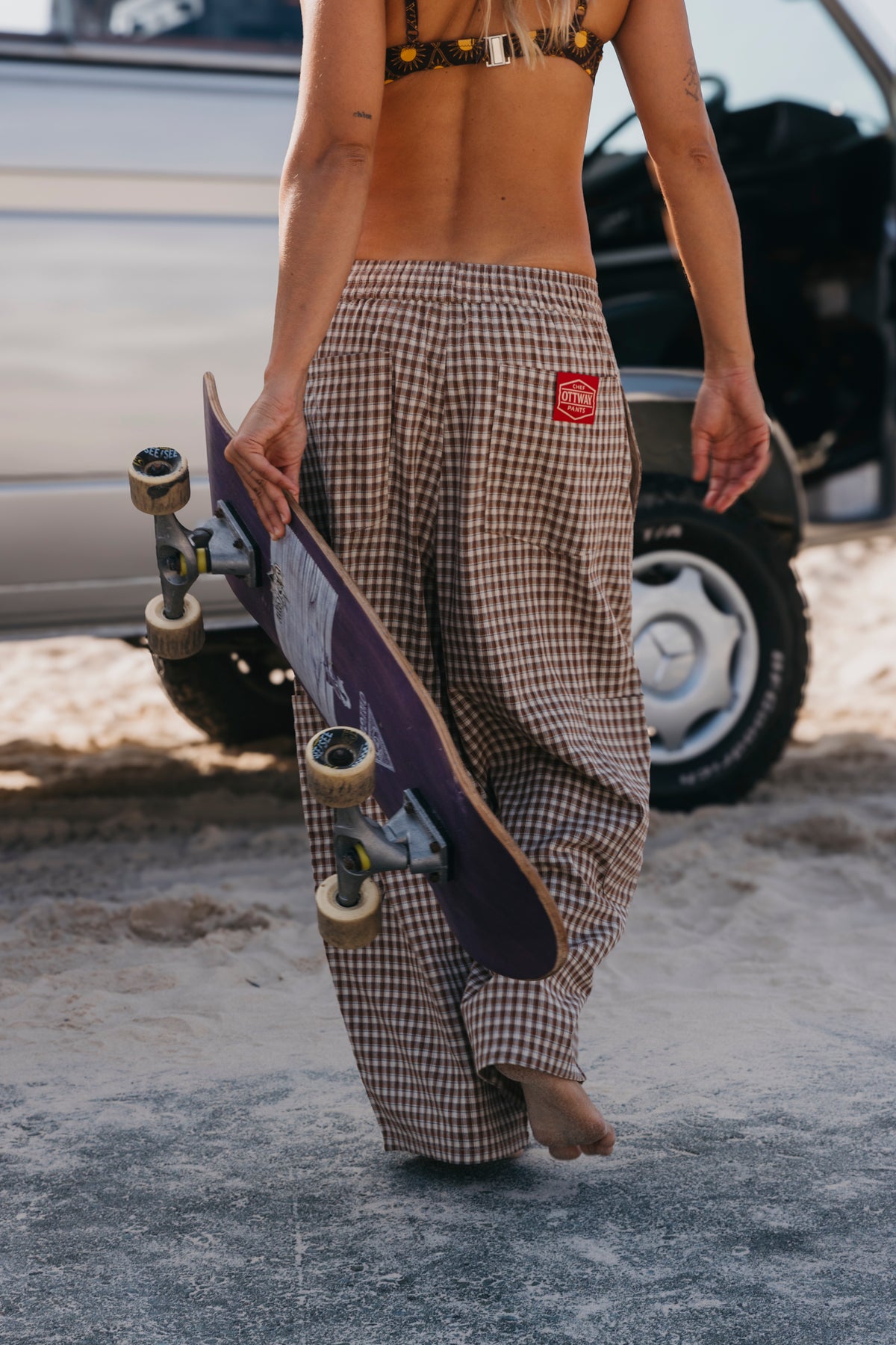 Chef Ottway Pants Unisex - Brown and Cream Plaid