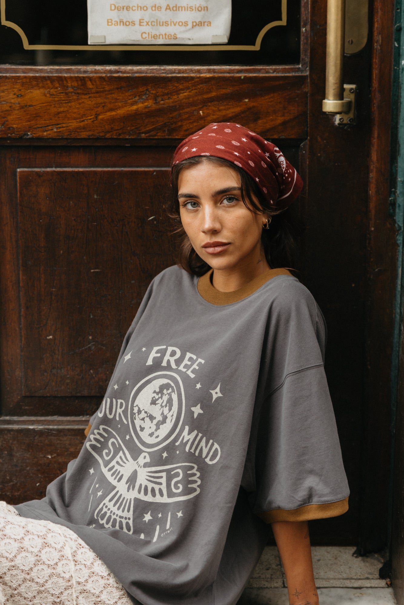 Free Your Mind Oversized T-Shirt - Washed Black