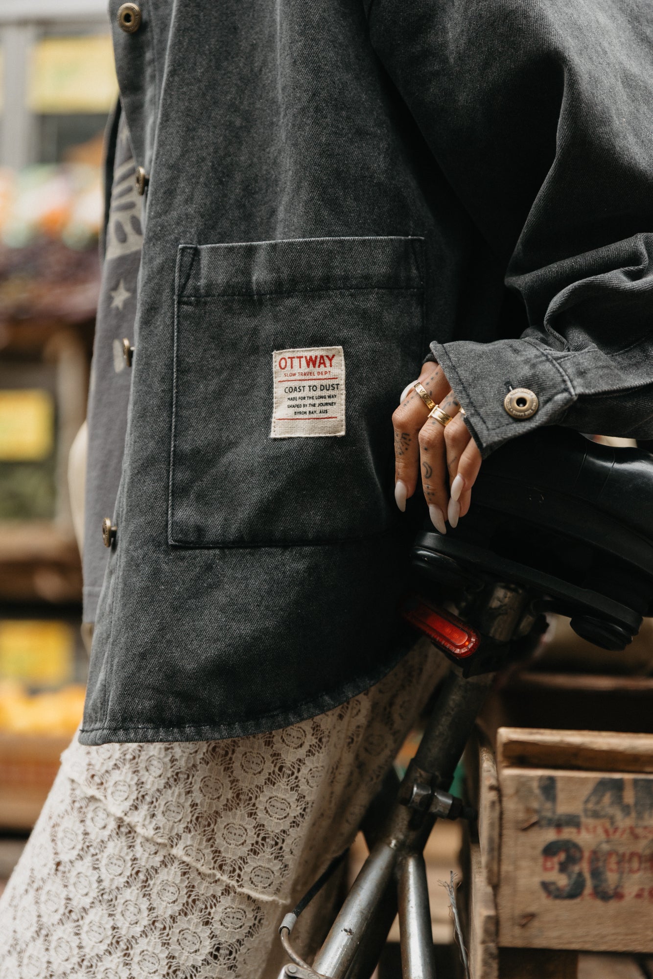 Carter Light Denim Unisex Jacket - Washed Black