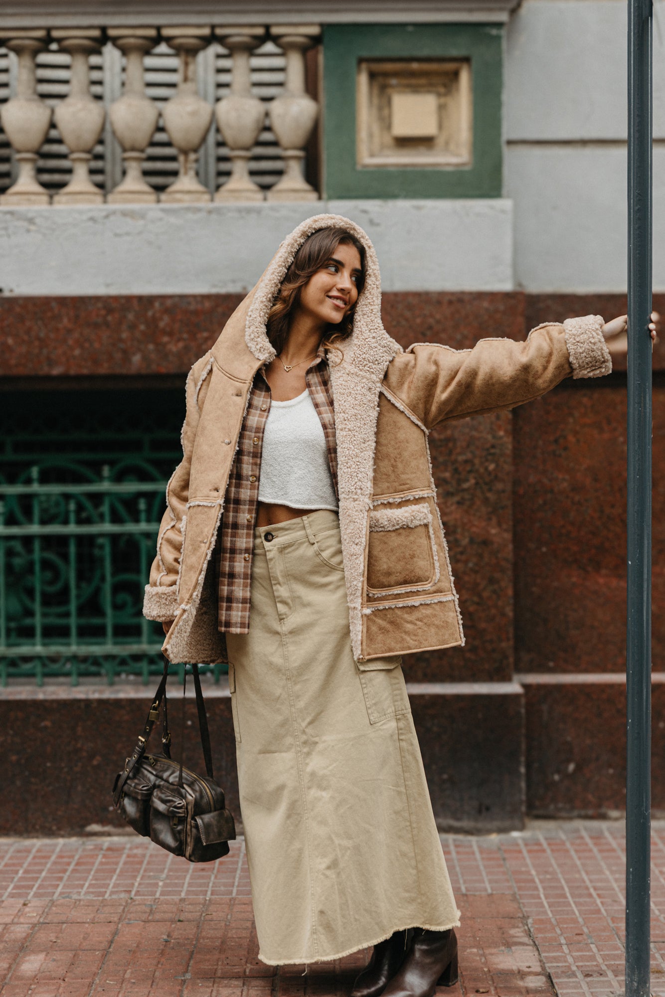 Wildway Sherpa Suede Jacket Unisex - Light Brown