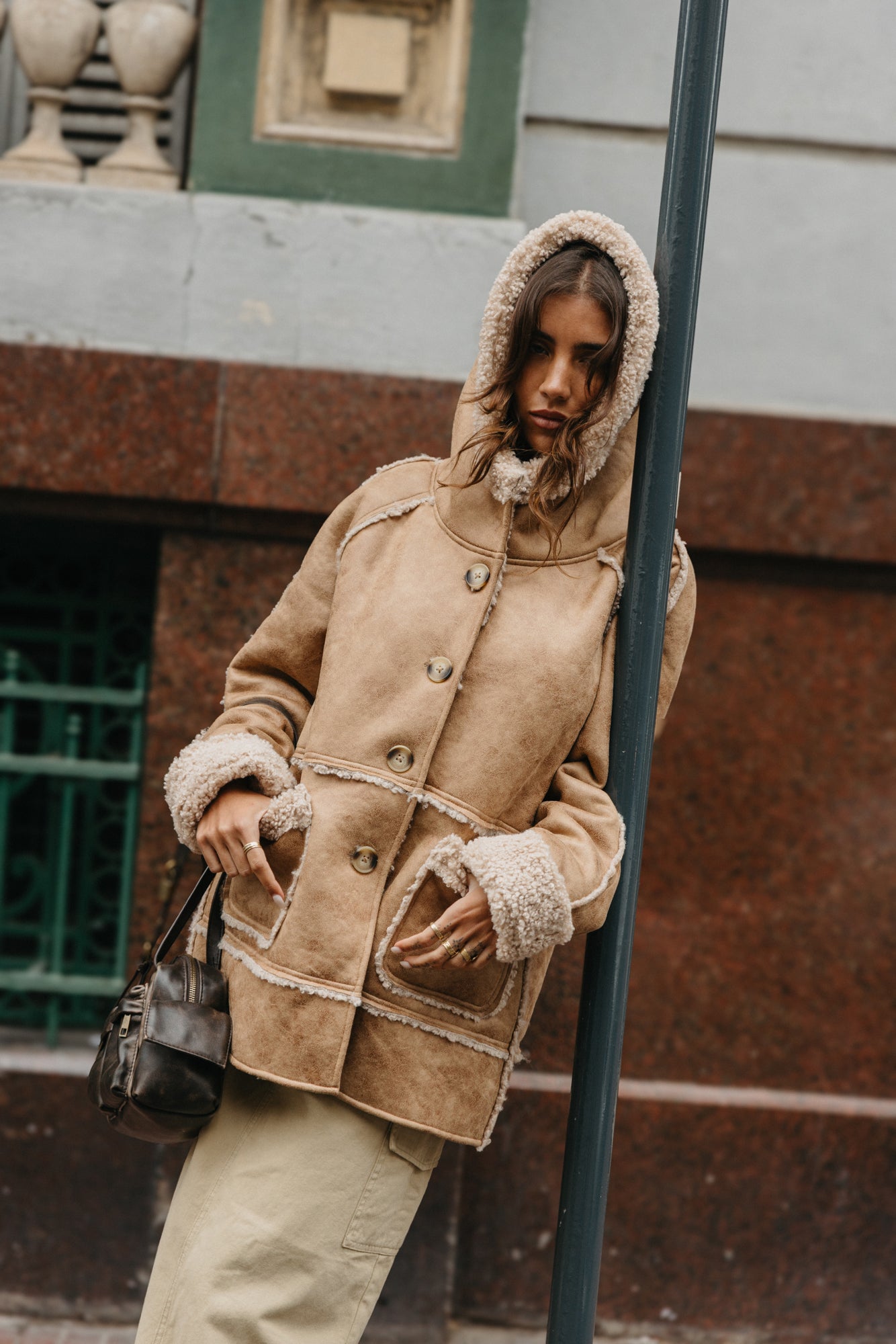 Wildway Sherpa Suede Jacket Unisex - Light Brown