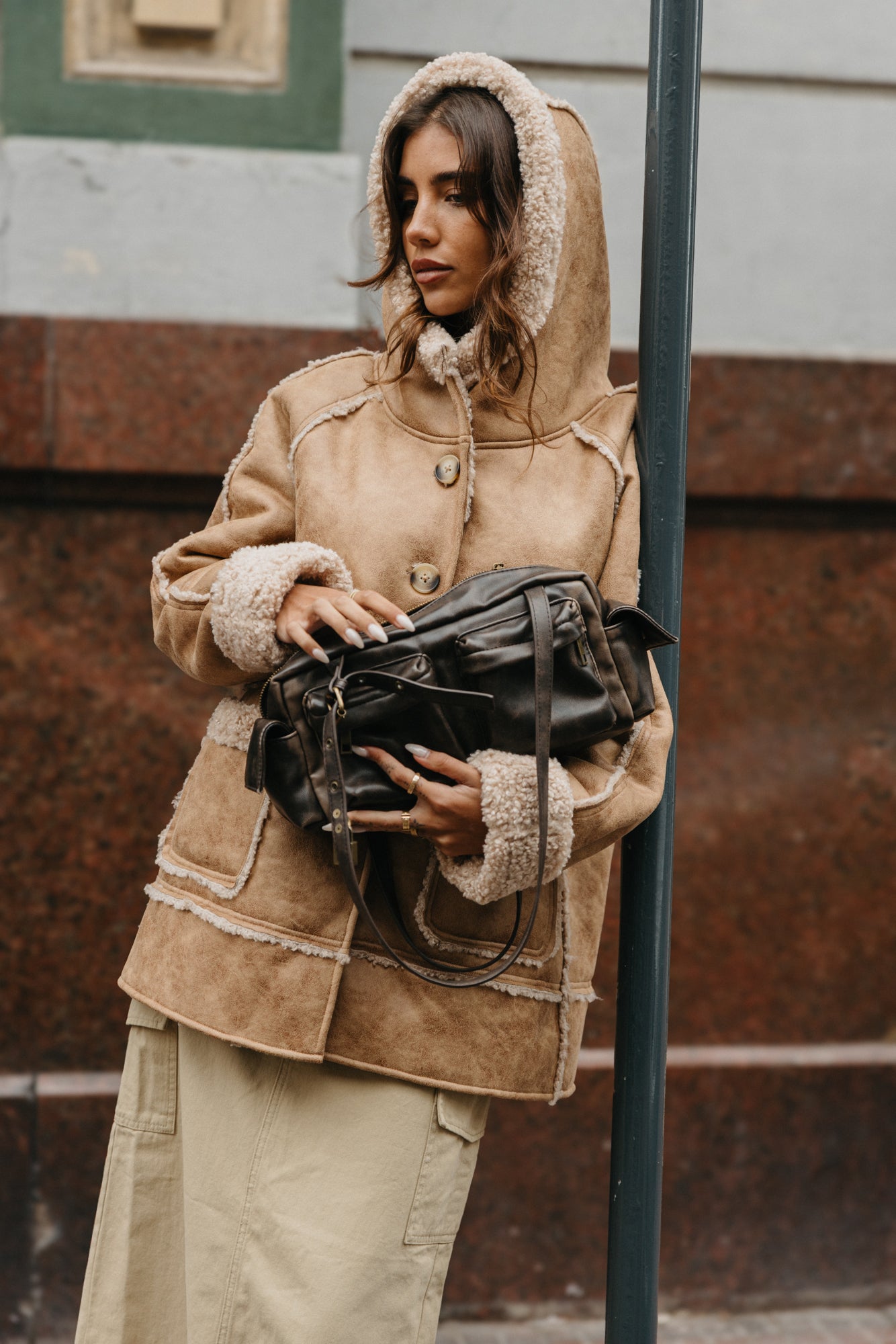Wildway Sherpa Suede Jacket Unisex - Light Brown