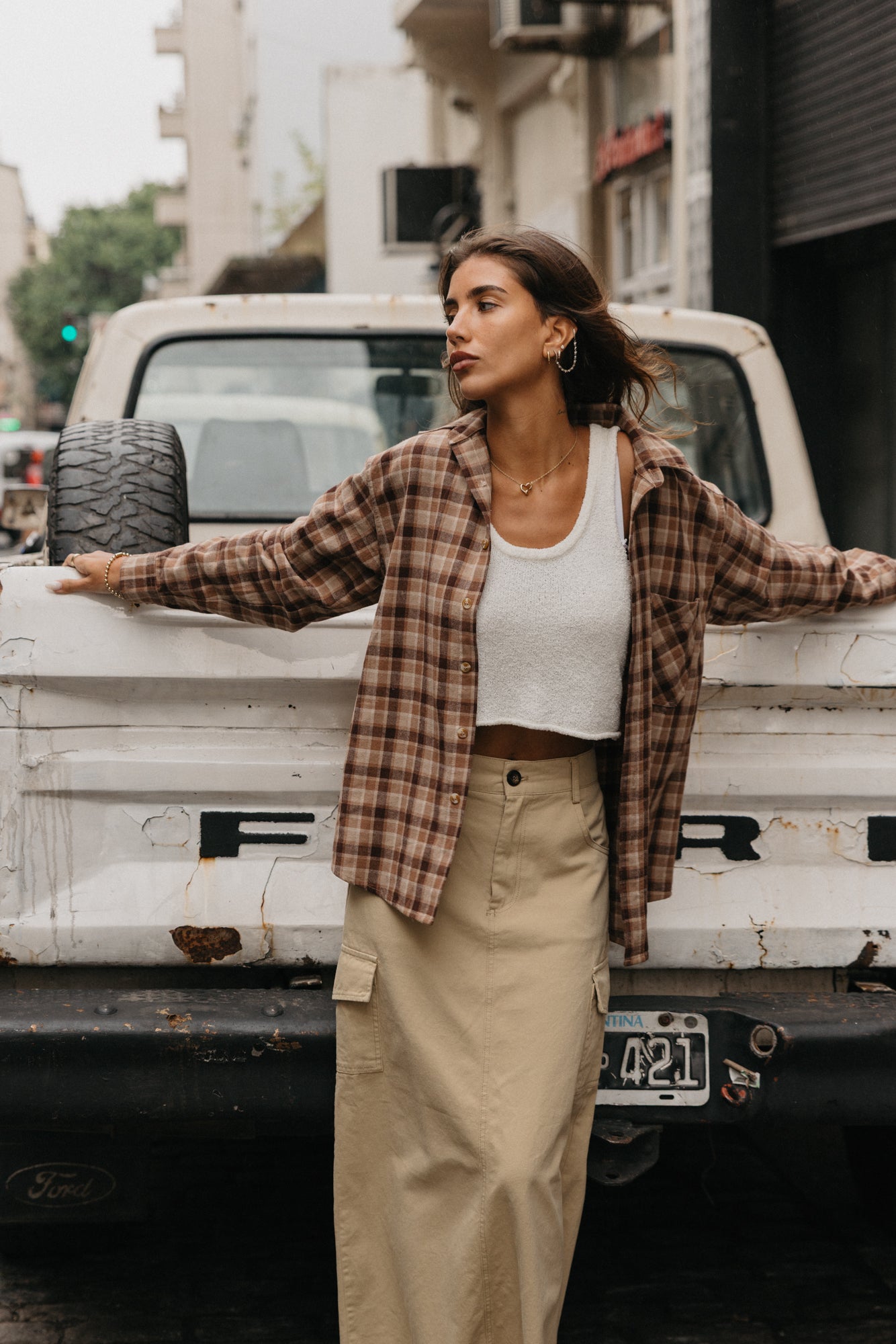 Cooper Plaid Unisex Shirt - Brown