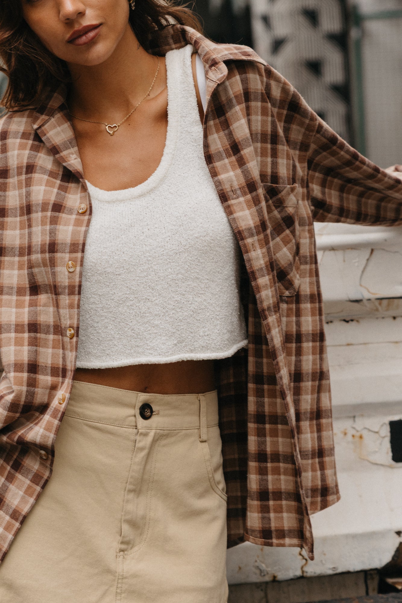 Cooper Plaid Unisex Shirt - Brown