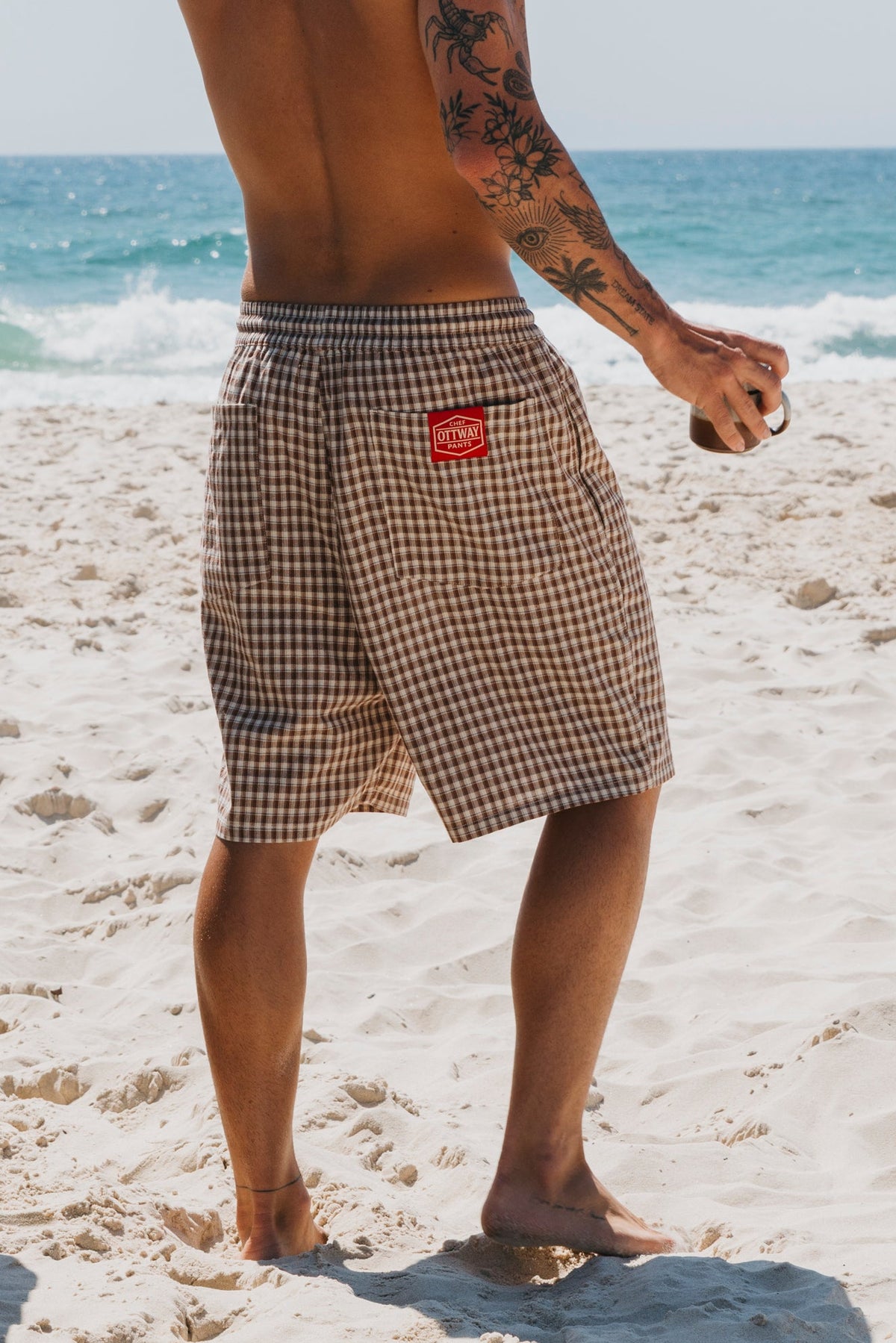 Willow – Shorts mit Karomuster in Senfgelb