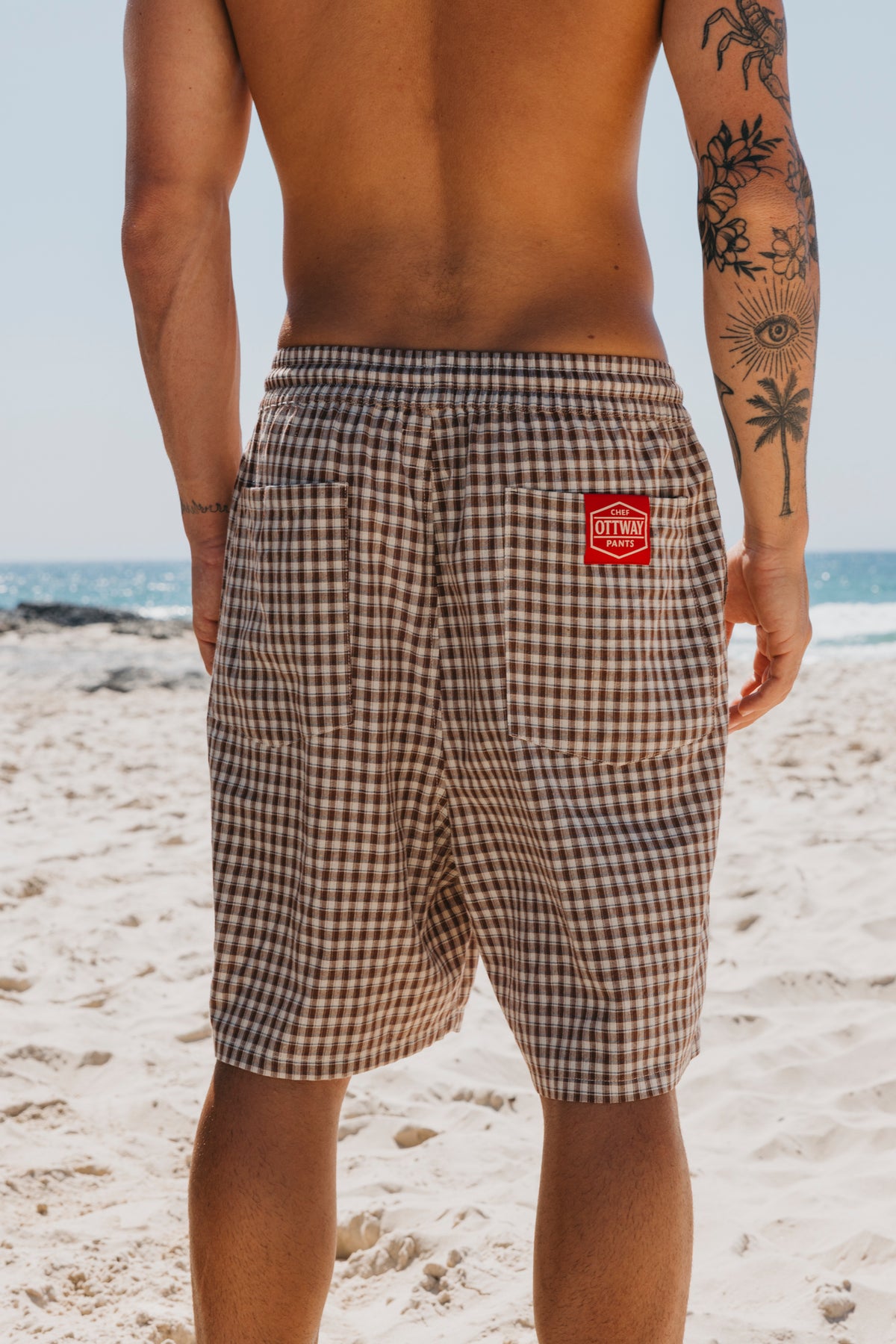Chef Plaid Shorts - Brown and Cream