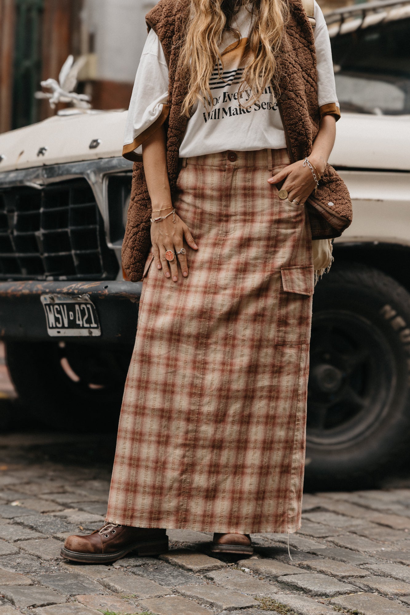 Benson - Plaid Maxi Skirt
