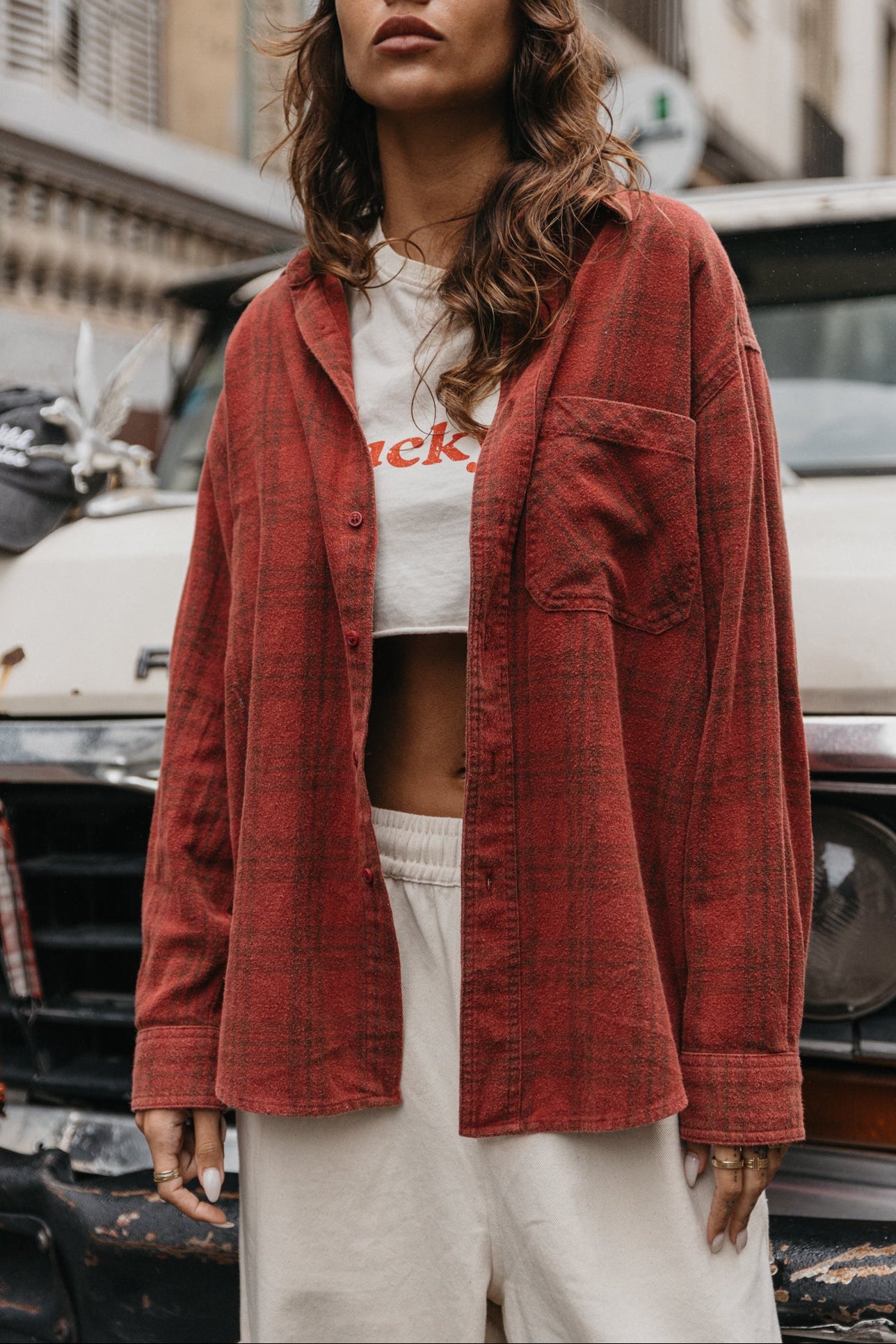 Stanley Plaid Unisex Shirt - Burgundy
