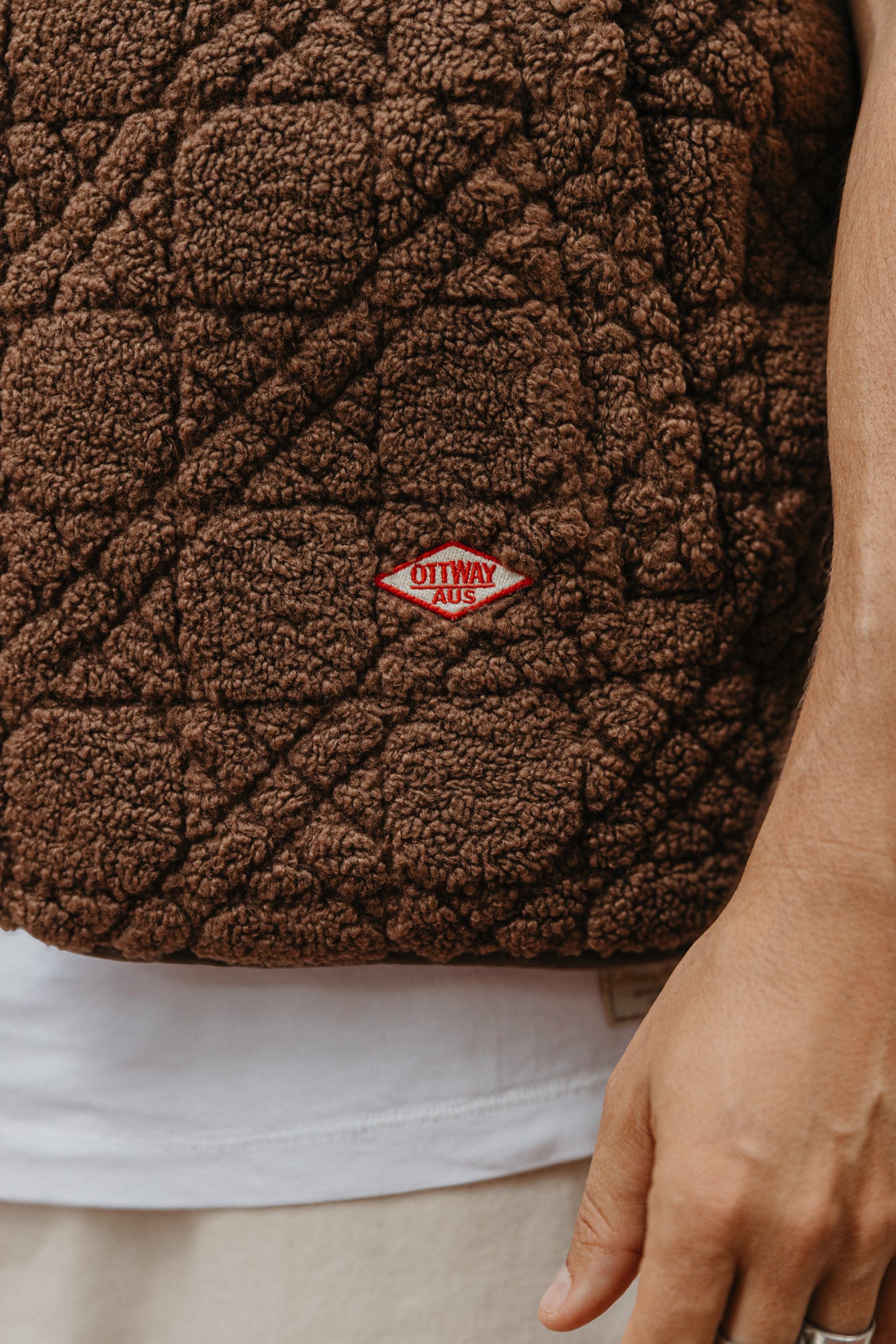 Nomad Sherpa Reversible Checked Vest - Brown