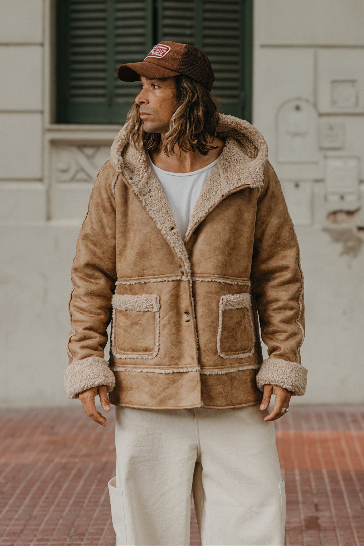 Wildway Sherpa Suede Jacket - Light Brown