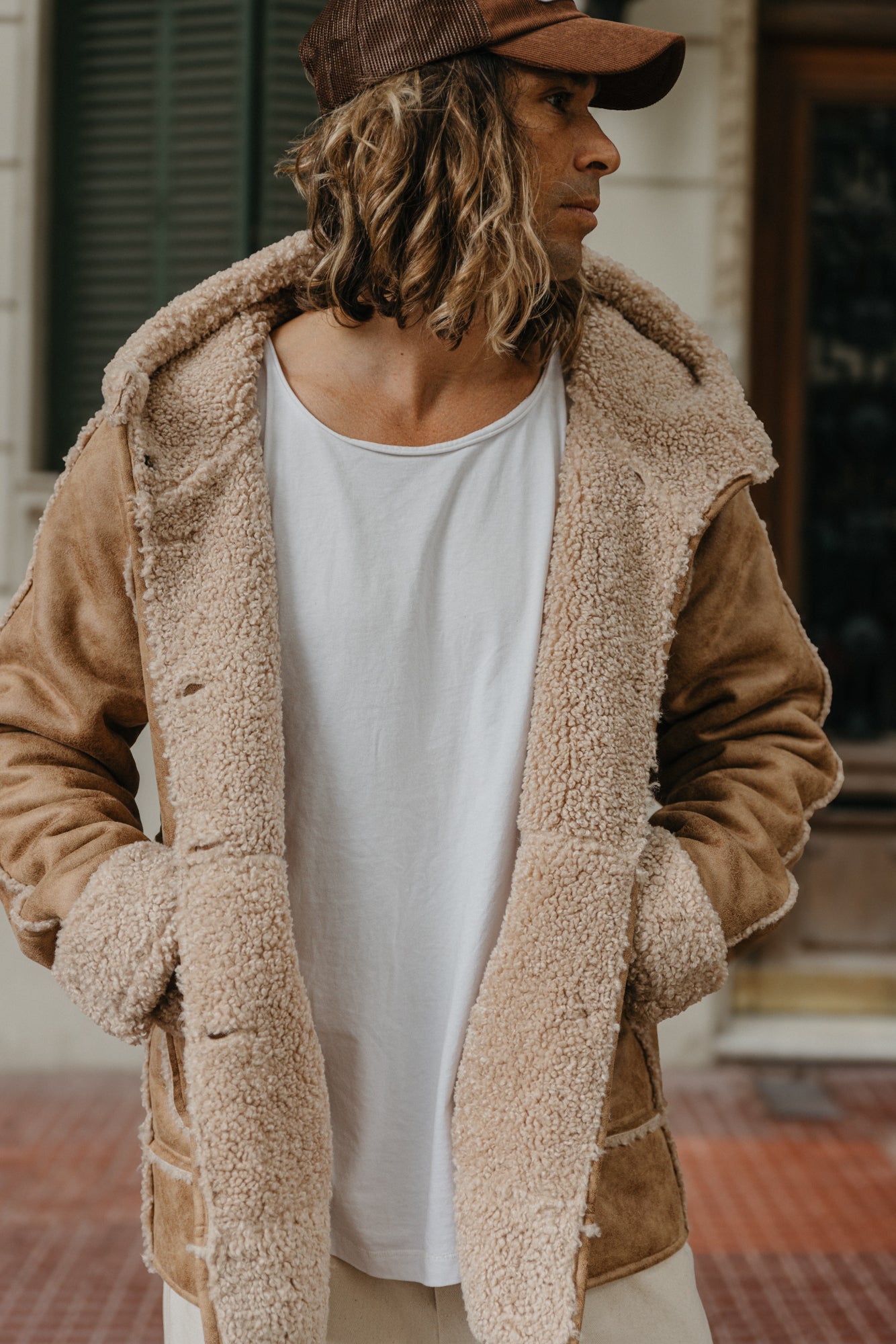 Wildway Sherpa Suede Jacket - Light Brown