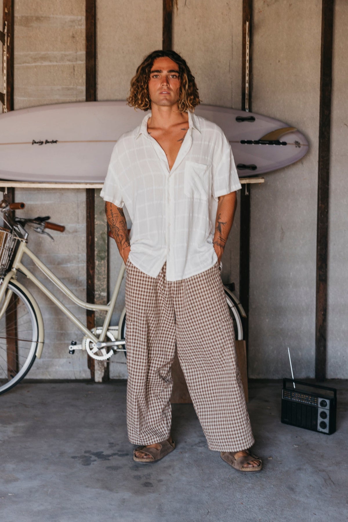 Seabreeze - White Plaid Short Sleeve Shirt