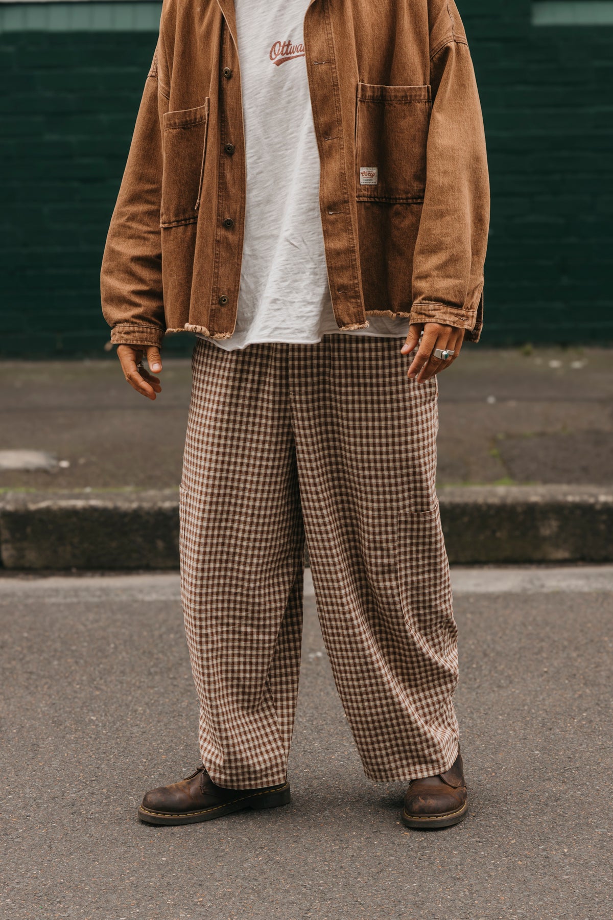 Chef Ottway Pants - Brown and Cream Plaid
