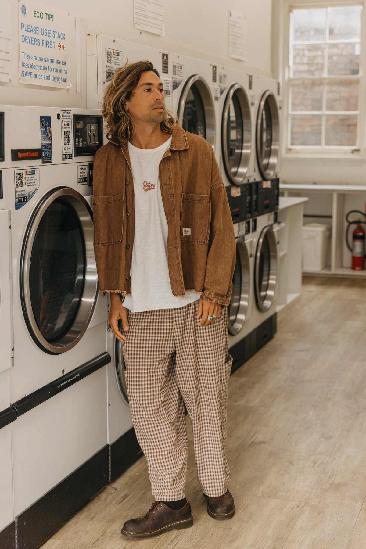 Chef Ottway Pants - Brown and Cream Plaid