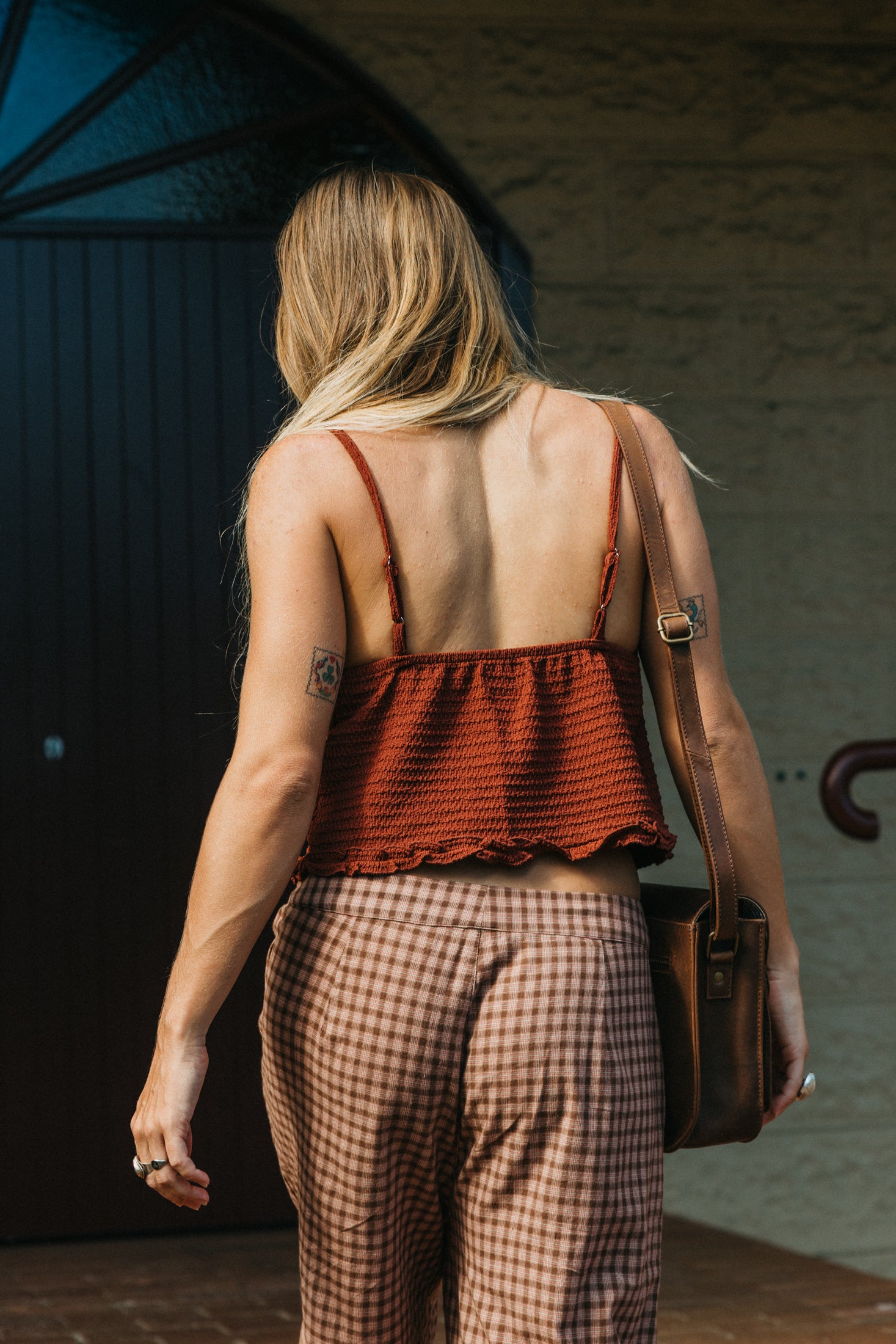 Alba - Burgundy Tie-Front Cami Top