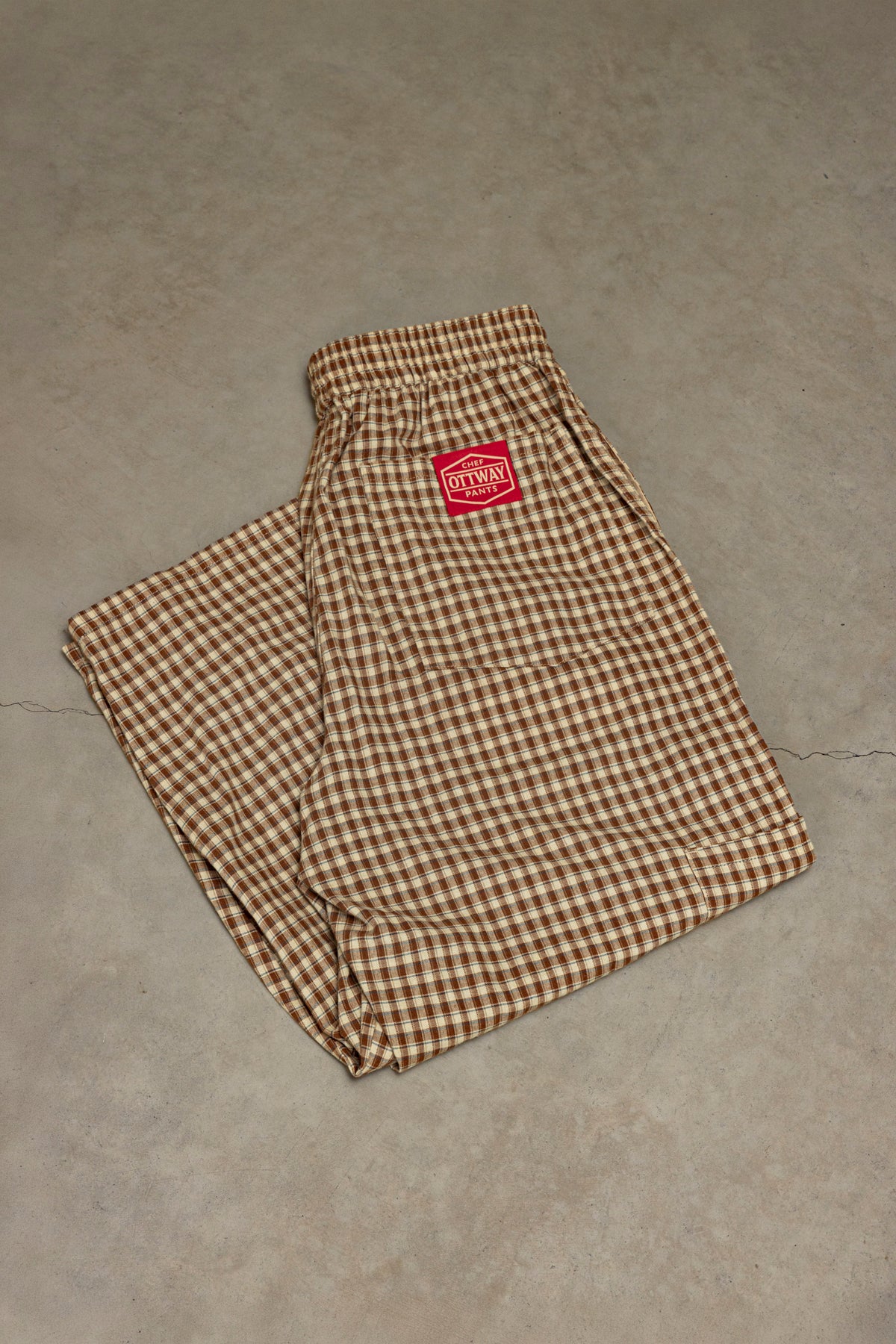 Chef Ottway Pants - Brown and Cream Plaid