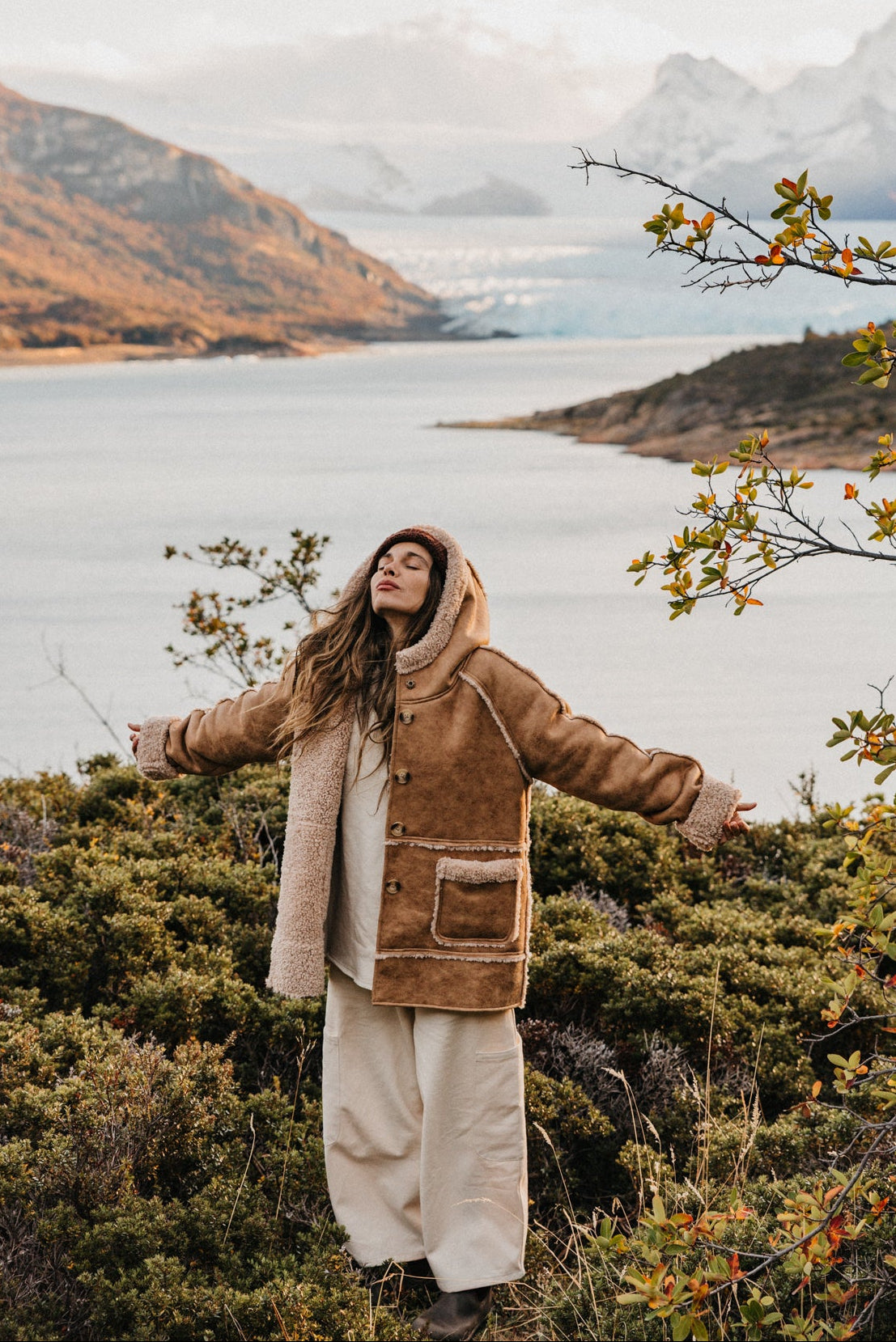Wildway Sherpa Suede Jacket Unisex - Light Brown