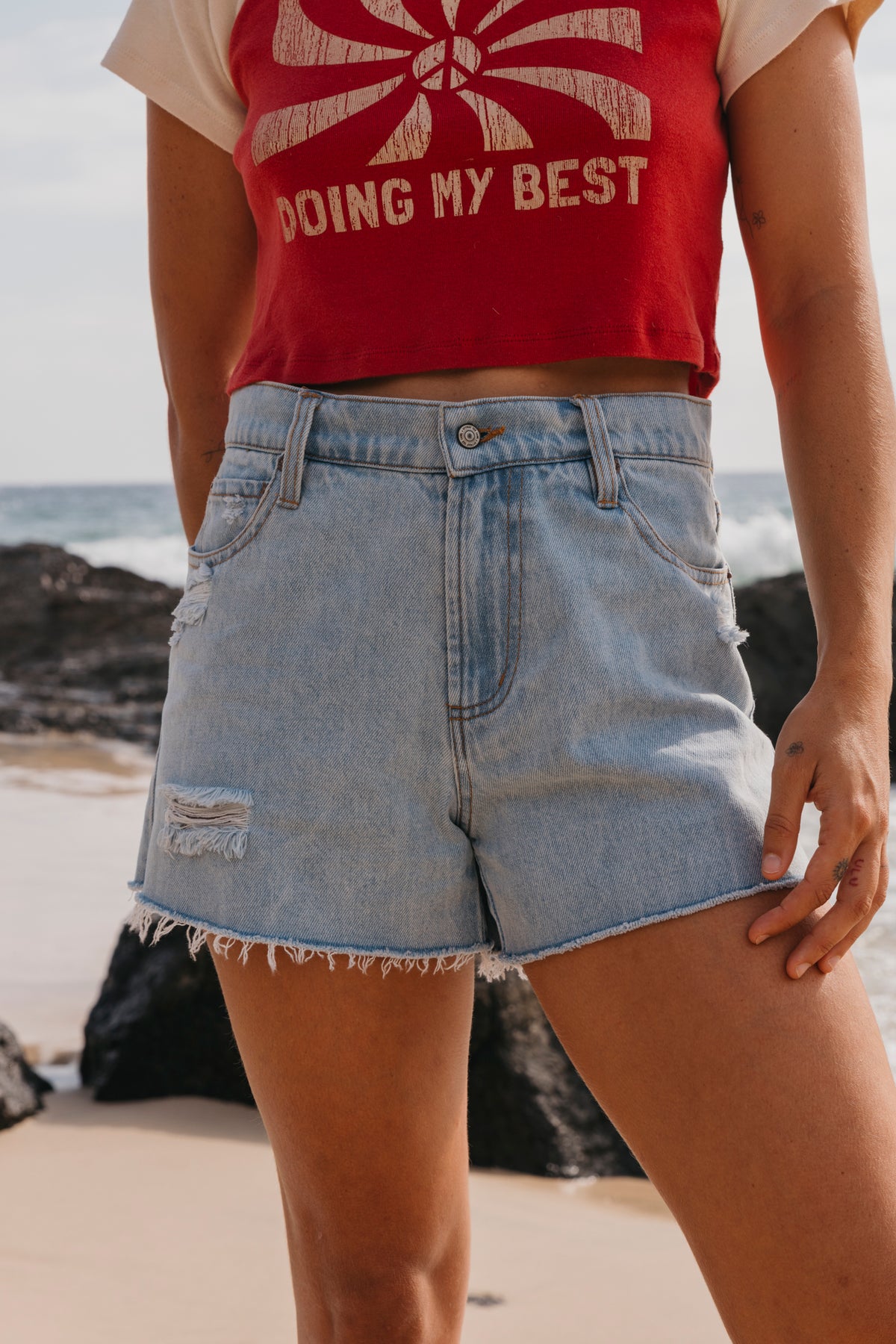 Willow – Shorts mit Karomuster in Senfgelb