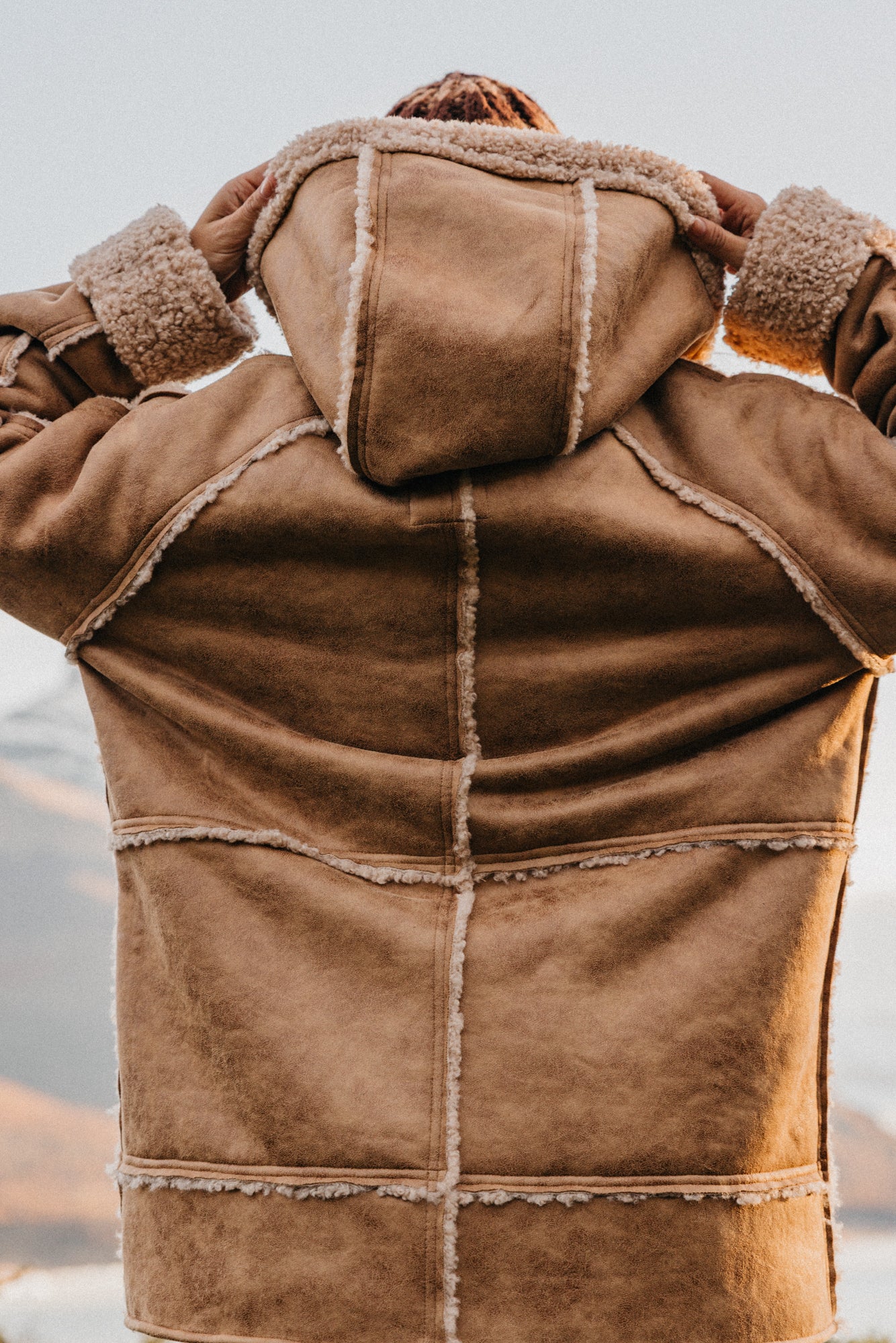 Wildway Sherpa Suede Jacket Unisex - Light Brown