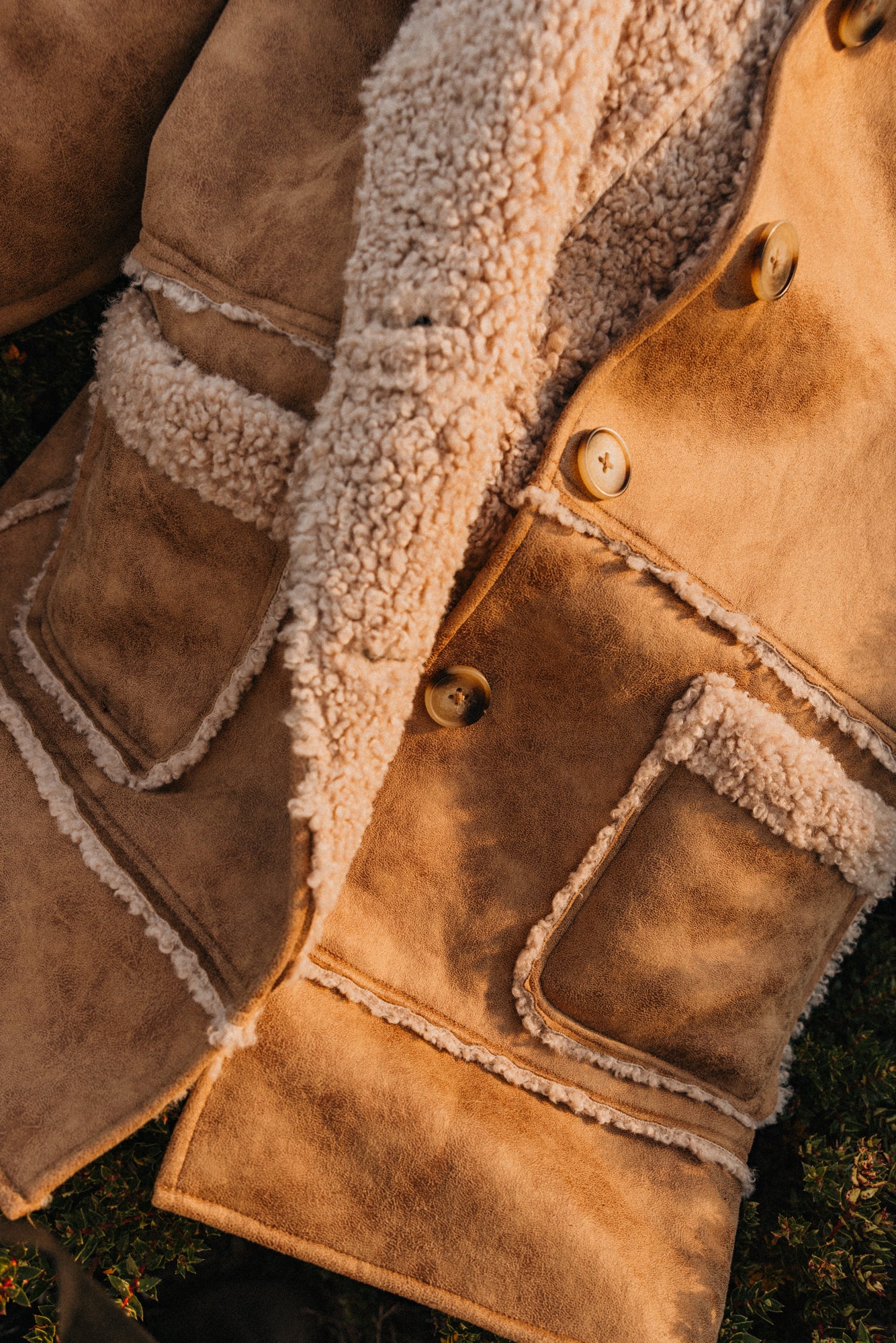 Wildway Sherpa Suede Jacket - Light Brown