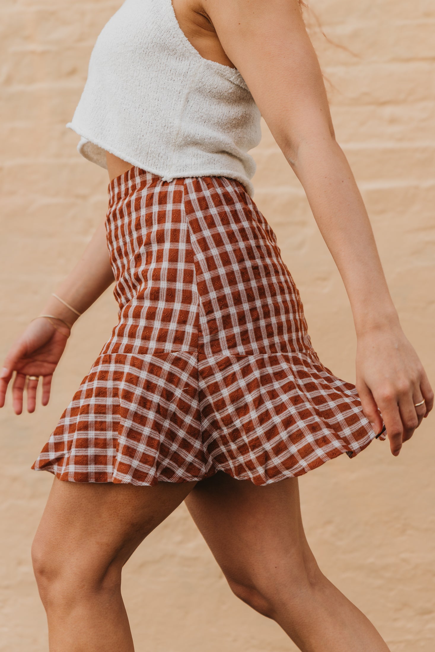 Dusty Wine - Plaid Burgundy Mini Skirt