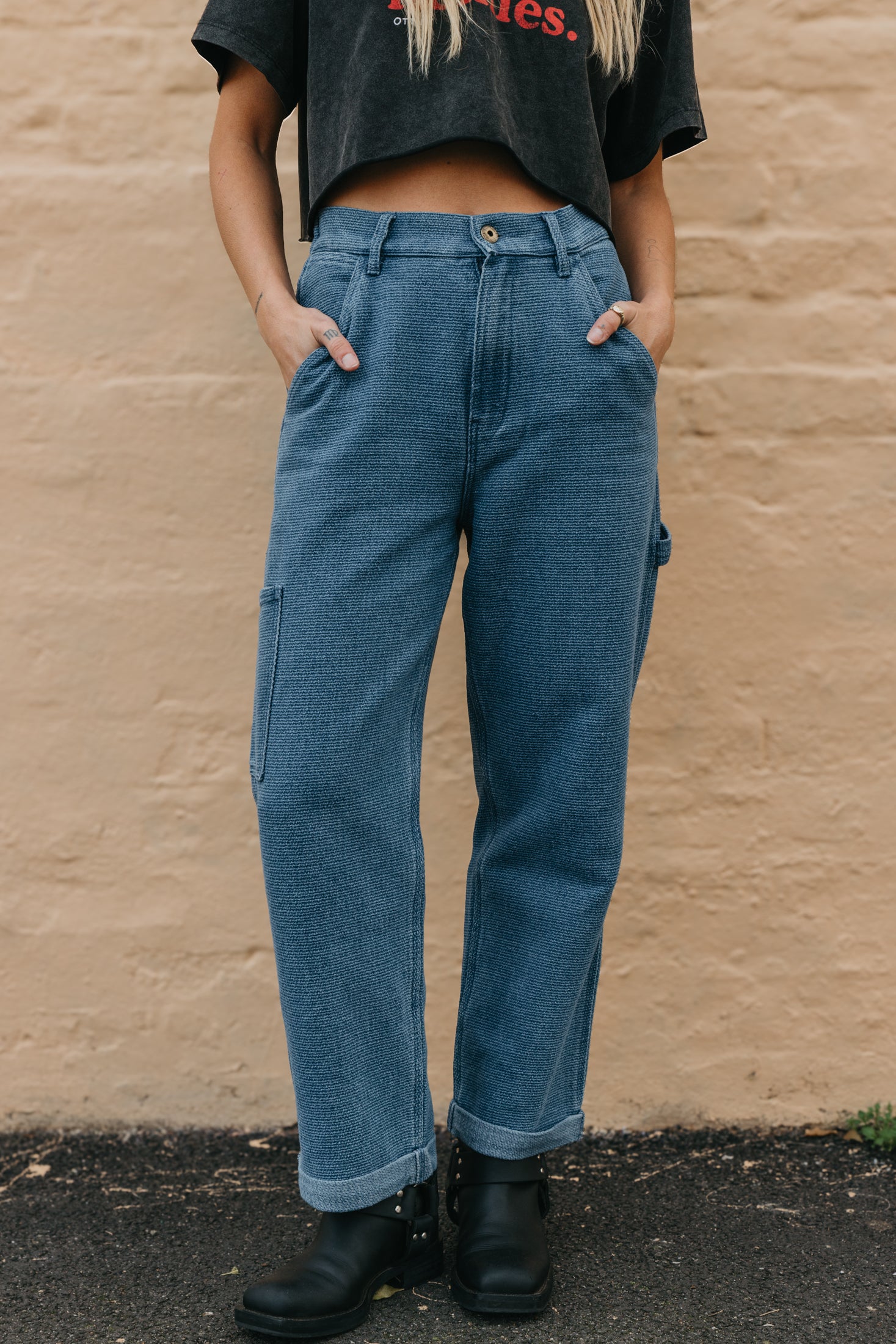 OTTWAY's® Textured Baggy Unisex Jeans