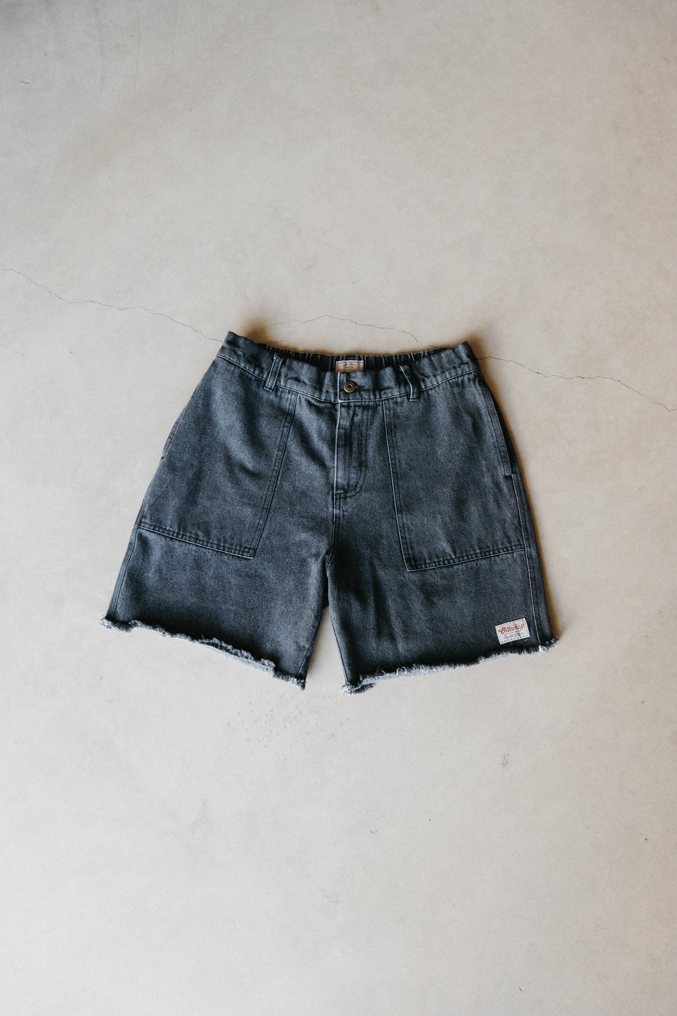 Overland Unisex-Shorts – Verwaschener brauner Denim 