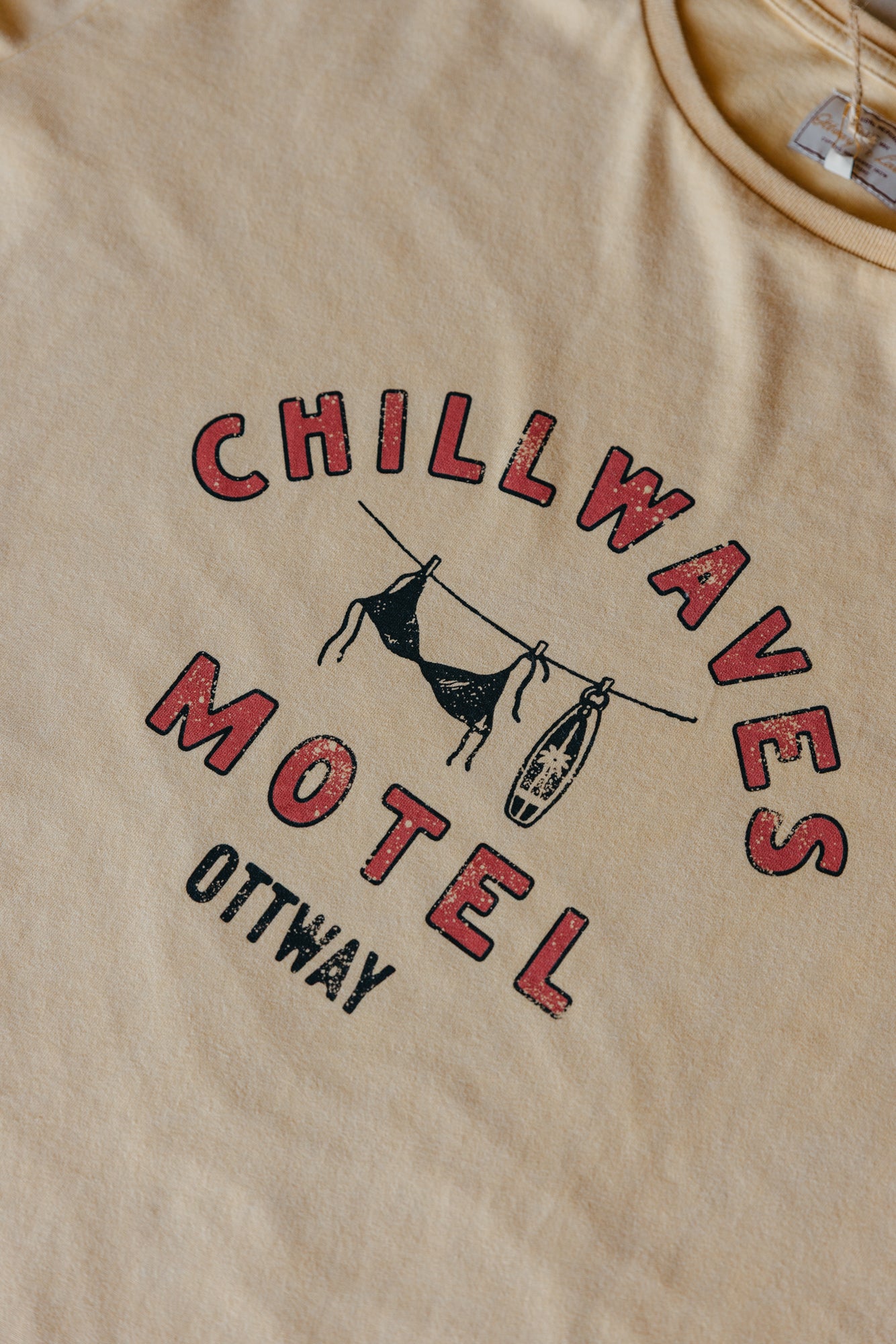 Chill Waves Motel Unisex T-Shirt - Soft Mustard Yellow