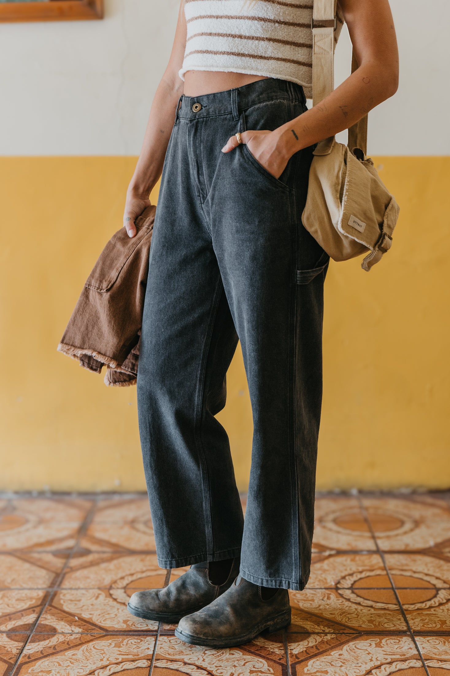 JMM Series - Black Washed Unisex Baggy Jeans