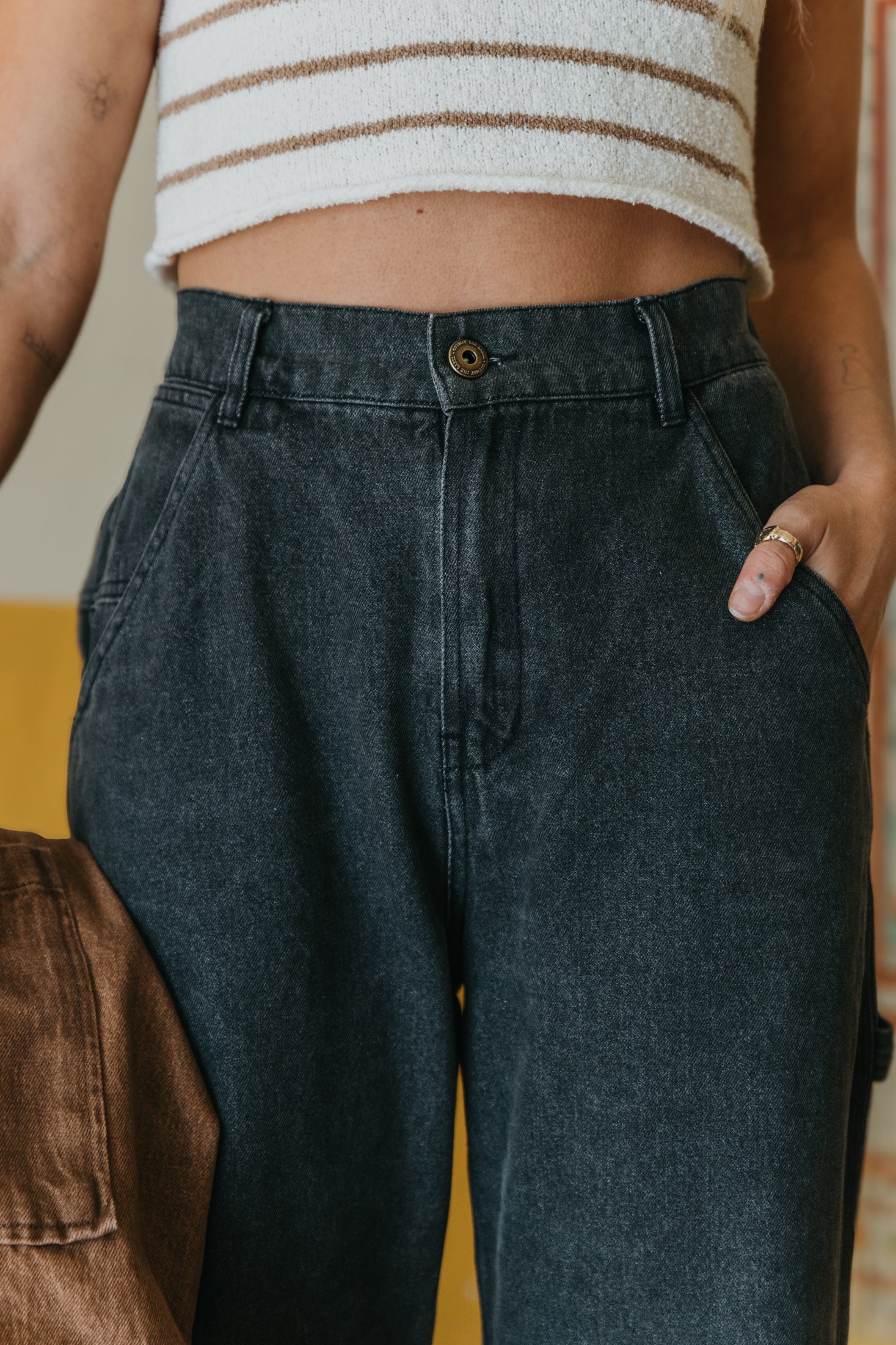 JMM Series - Black Washed Unisex Baggy Jeans