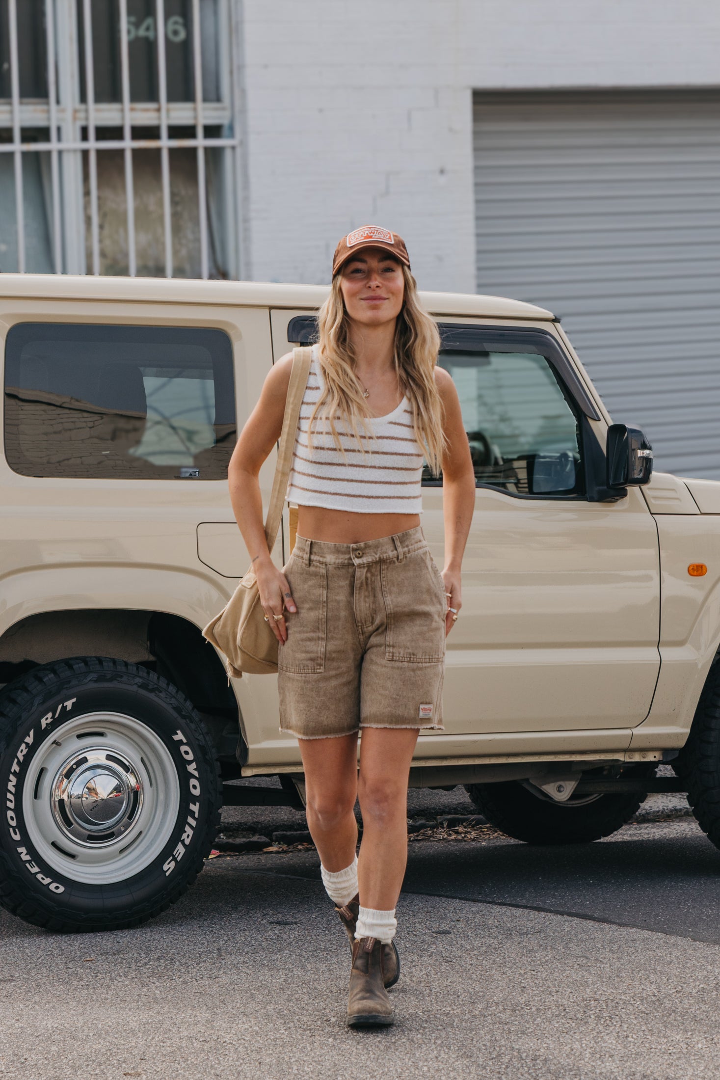 Overland Unisex Shorts - Washed Brown Denim