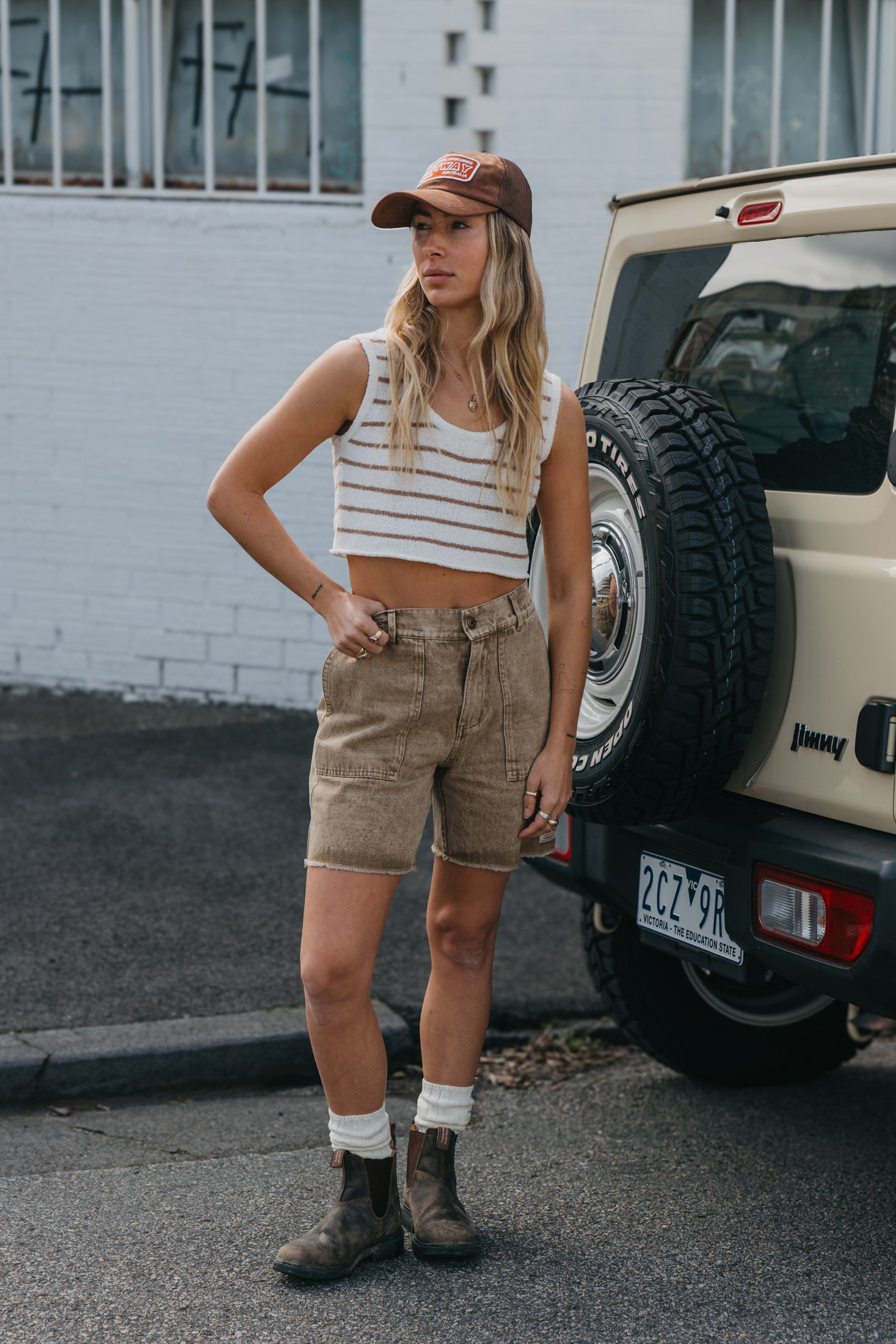 Overland Unisex Shorts - Washed Brown Denim