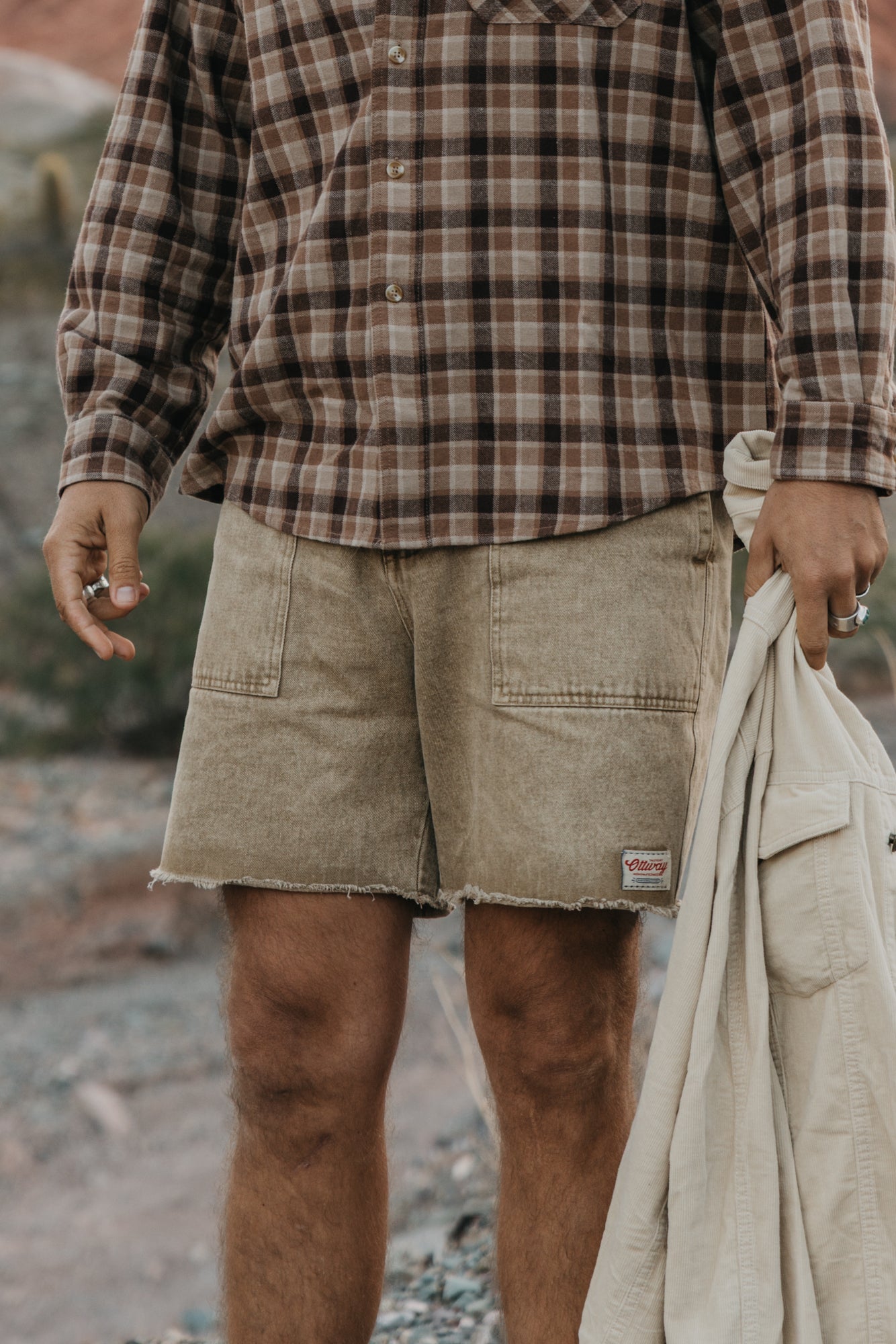 Overland Shorts - Washed Brown Denim