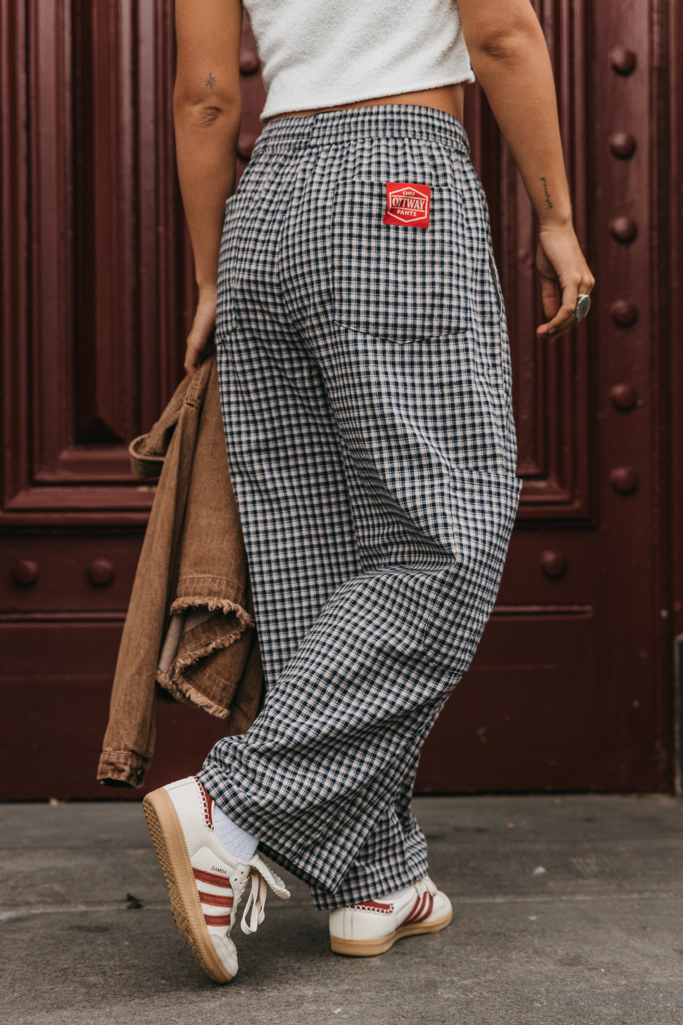 Chef Ottway Pants Unisex - Blue and Cream Plaid