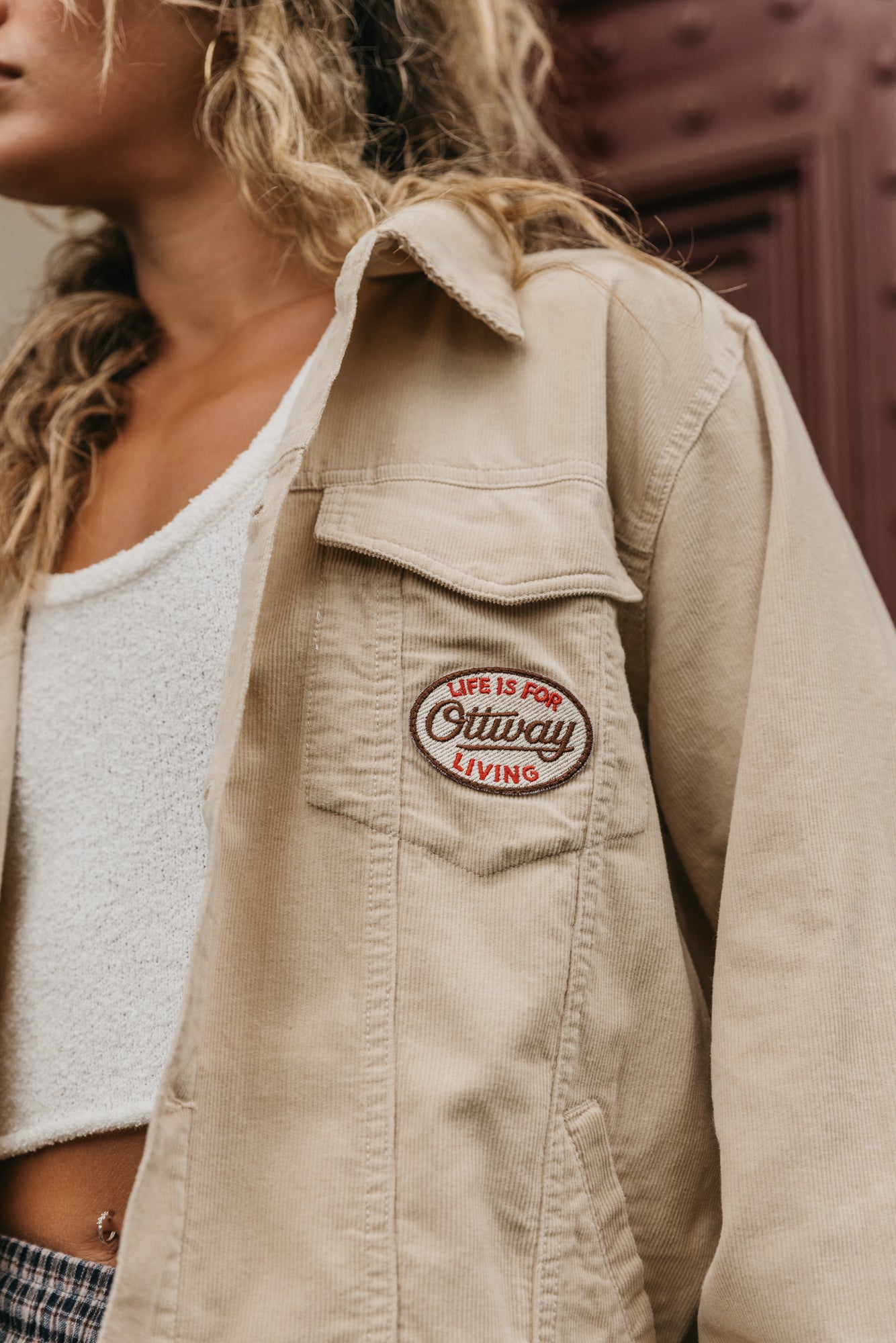 Lowkey Corduroy Unisex Jacket - Cream