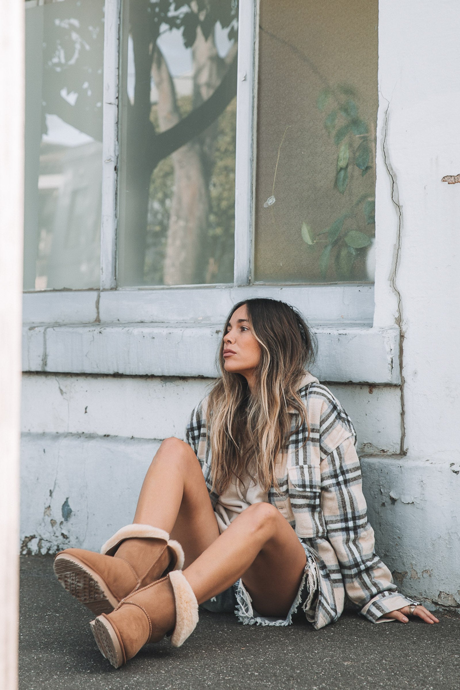 Lenny - Women Cream Flannel Shirt/Jacket
