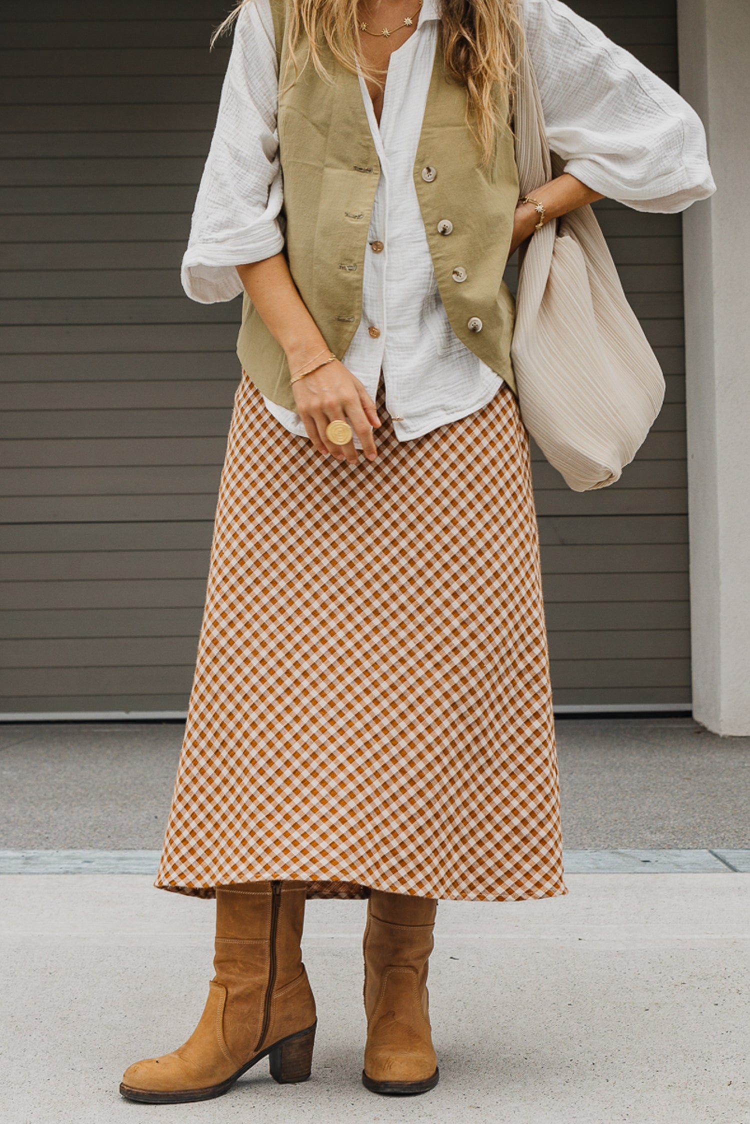 Plaid Midi Skirt (XS) 