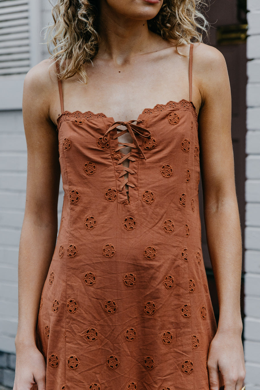 Maple - Brown Embroidered Maxi Dress