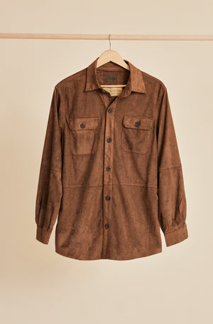 New Federal - Women Suede Long Sleeve Shirt/Jacket